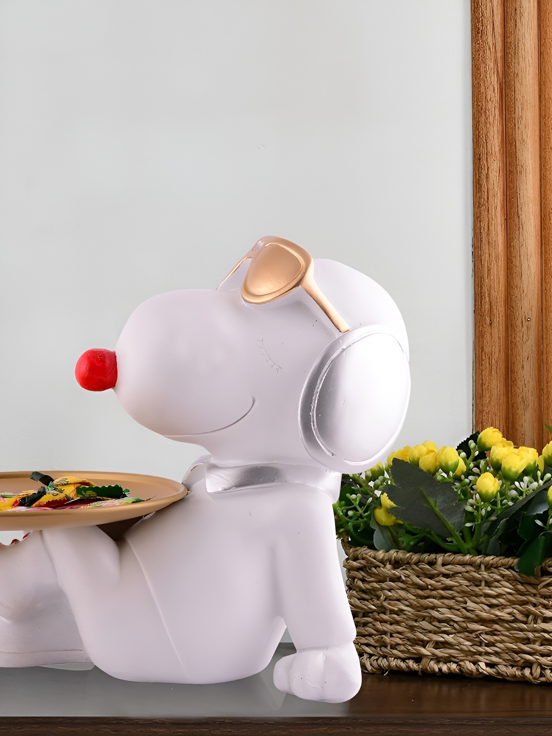 

SANKALAN CREATIONS White Dog Figurine Showpiece