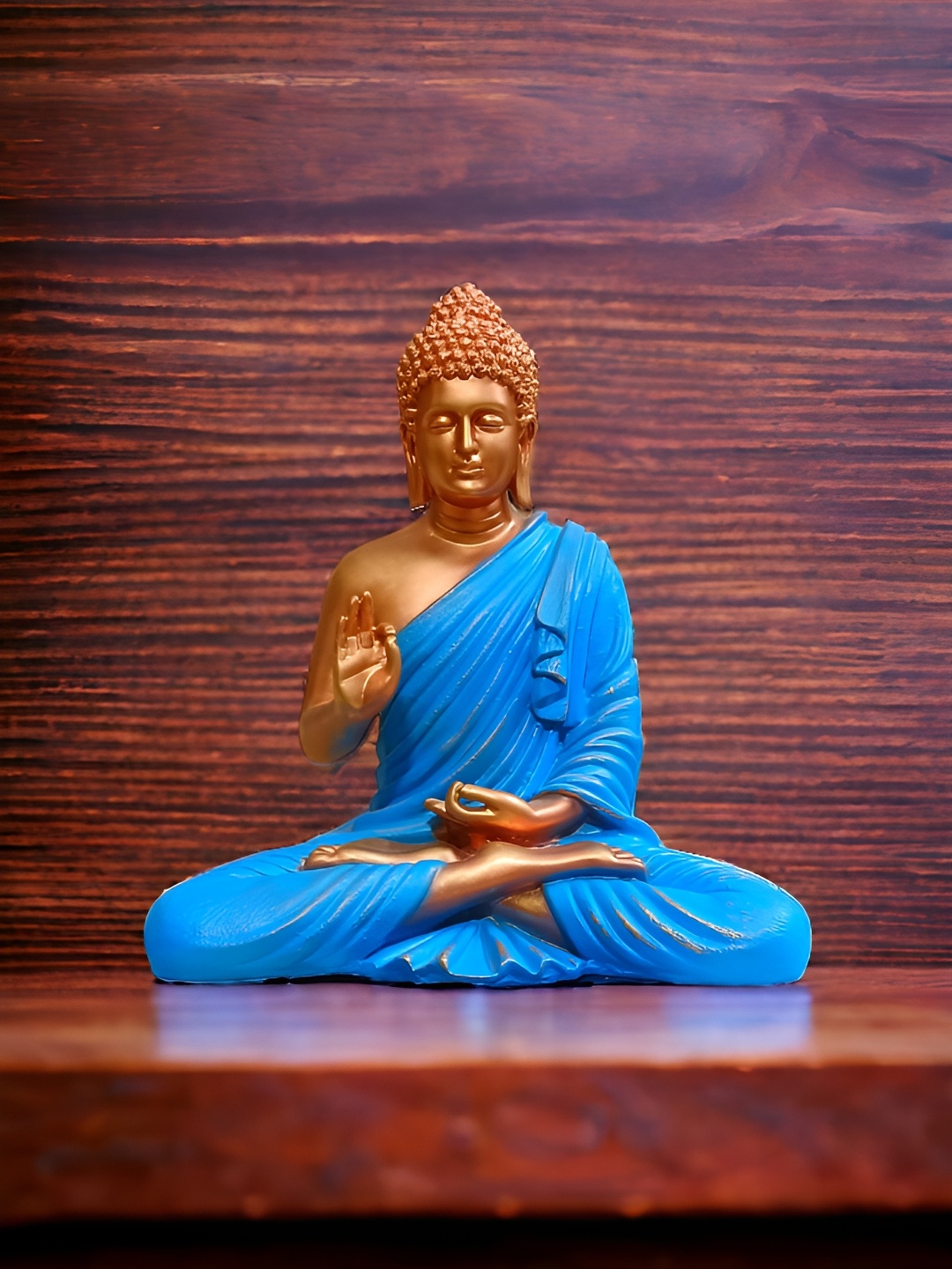 

SANKALAN CREATIONS Blue & Gold-Toned Buddha Idol Showpiece
