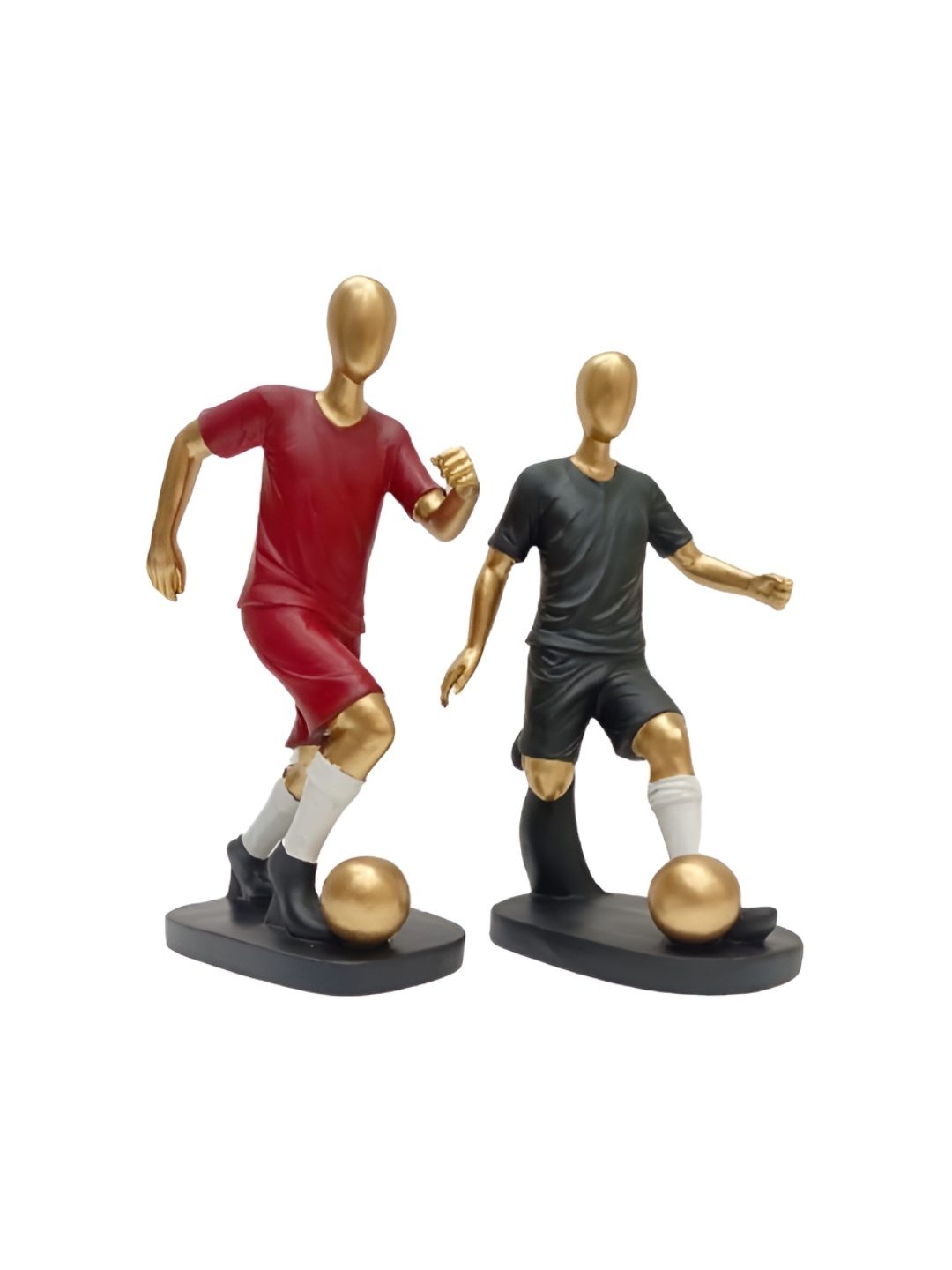 

SANKALAN CREATIONS Black & Red Soccer Figurine Showpiece