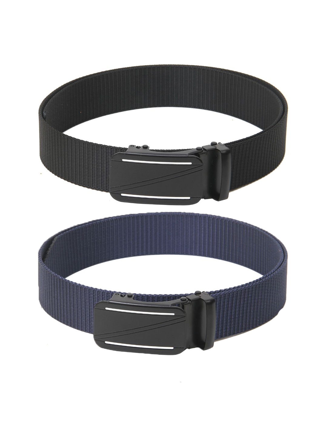 

Calvadoss Boys Set Of 2 Textured Belts, Black