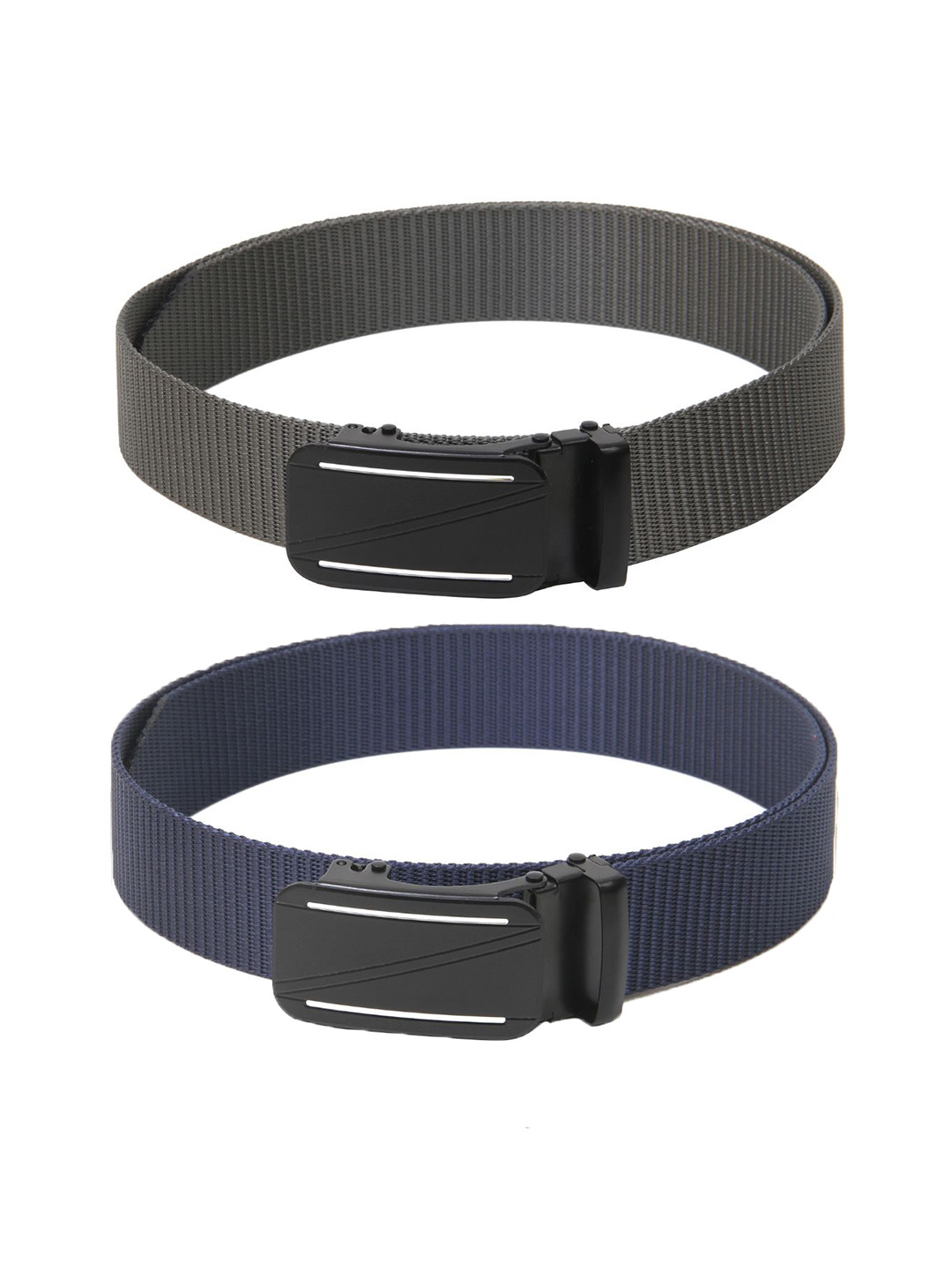 

Calvadoss Boys Set Of 2 Textured Canvas Belts, Grey