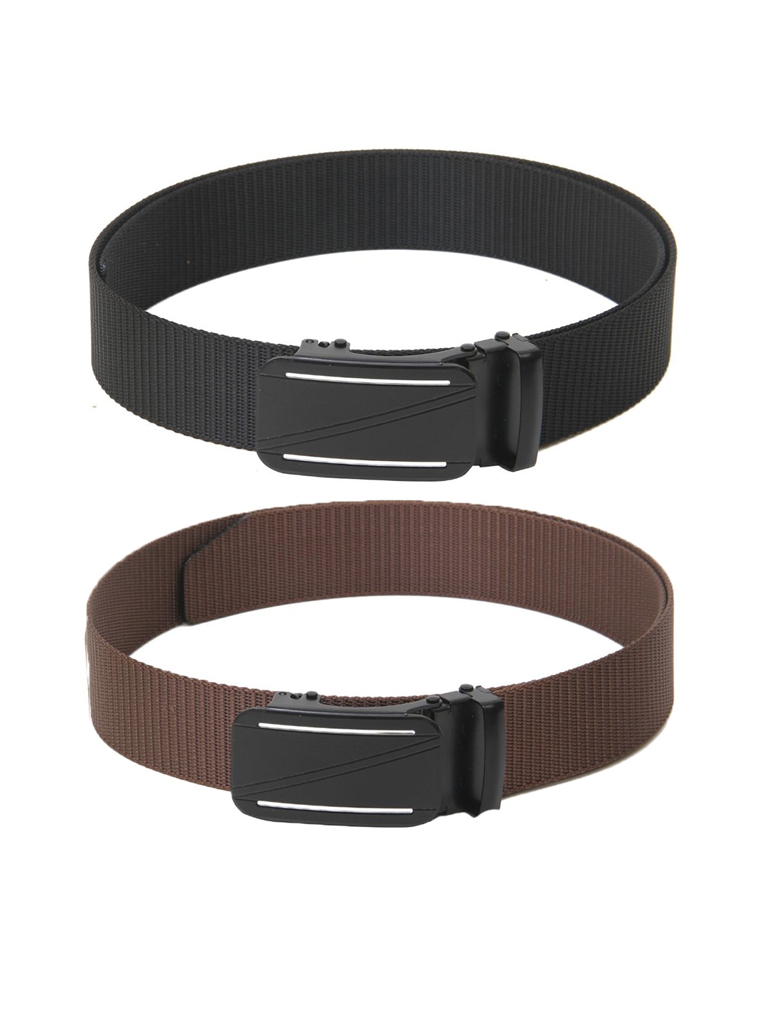

Calvadoss Boys Set Of 2 Textured Canvas Belts, Black