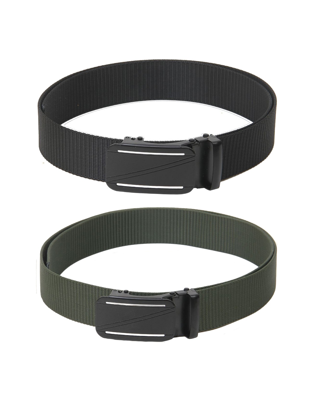 

Calvadoss Women Set Of 2 Textured Canvas Belt, Black