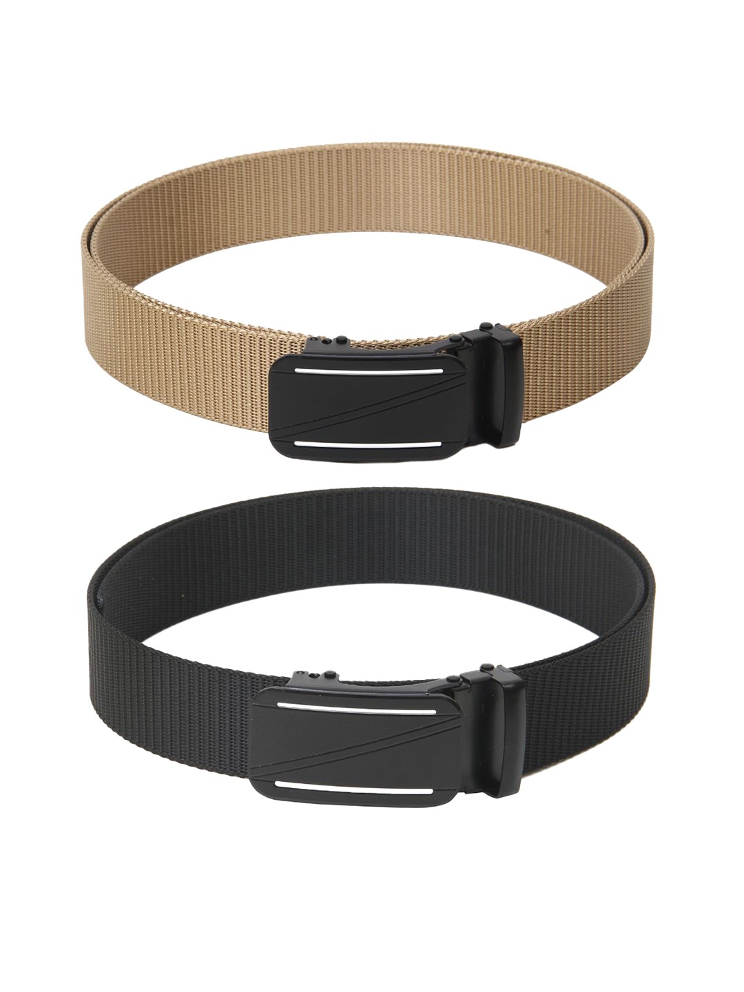 

Calvadoss Women Set Of 2 Textured Belt, Beige