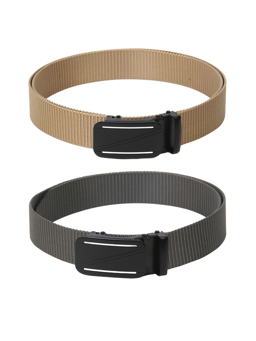 

Calvadoss Women Set Of 2 Textured Belts, Beige
