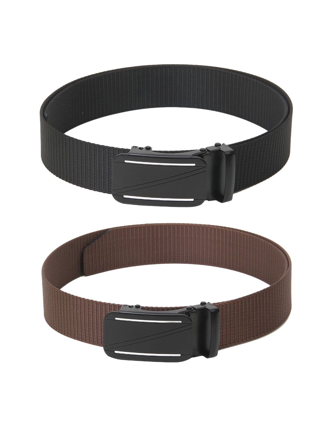 

Calvadoss Women Set Of 2 Textured Canvas Belts, Black