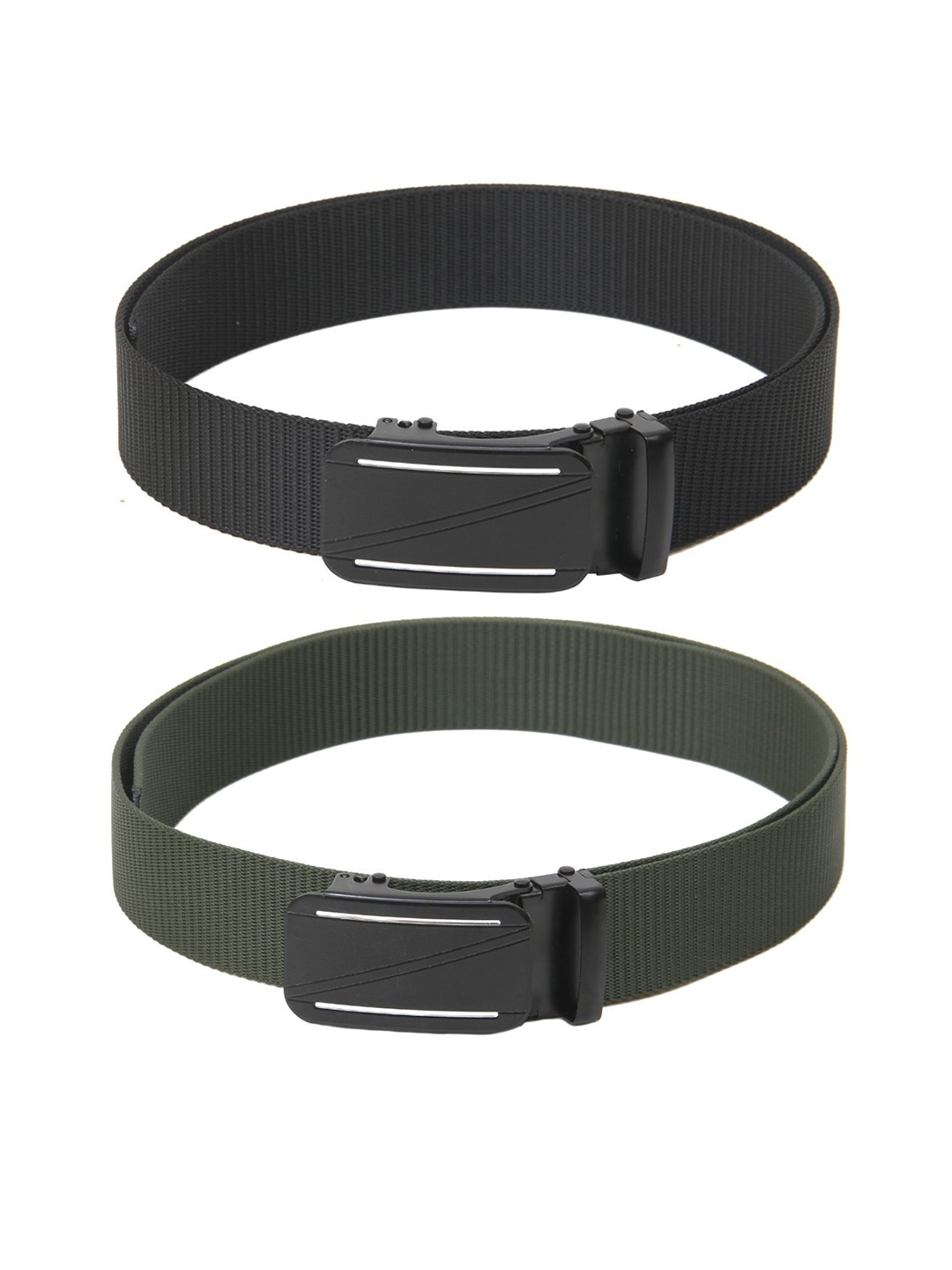 

Calvadoss Girls Set Of 2 Textured Belt, Black