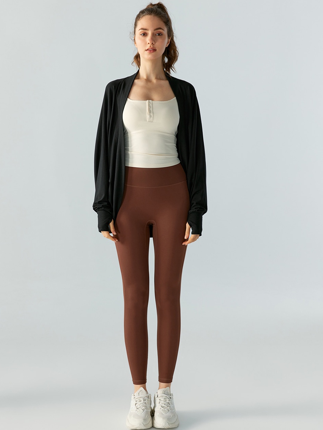 

JC Collection Lightweight Open Front Jacket, Black