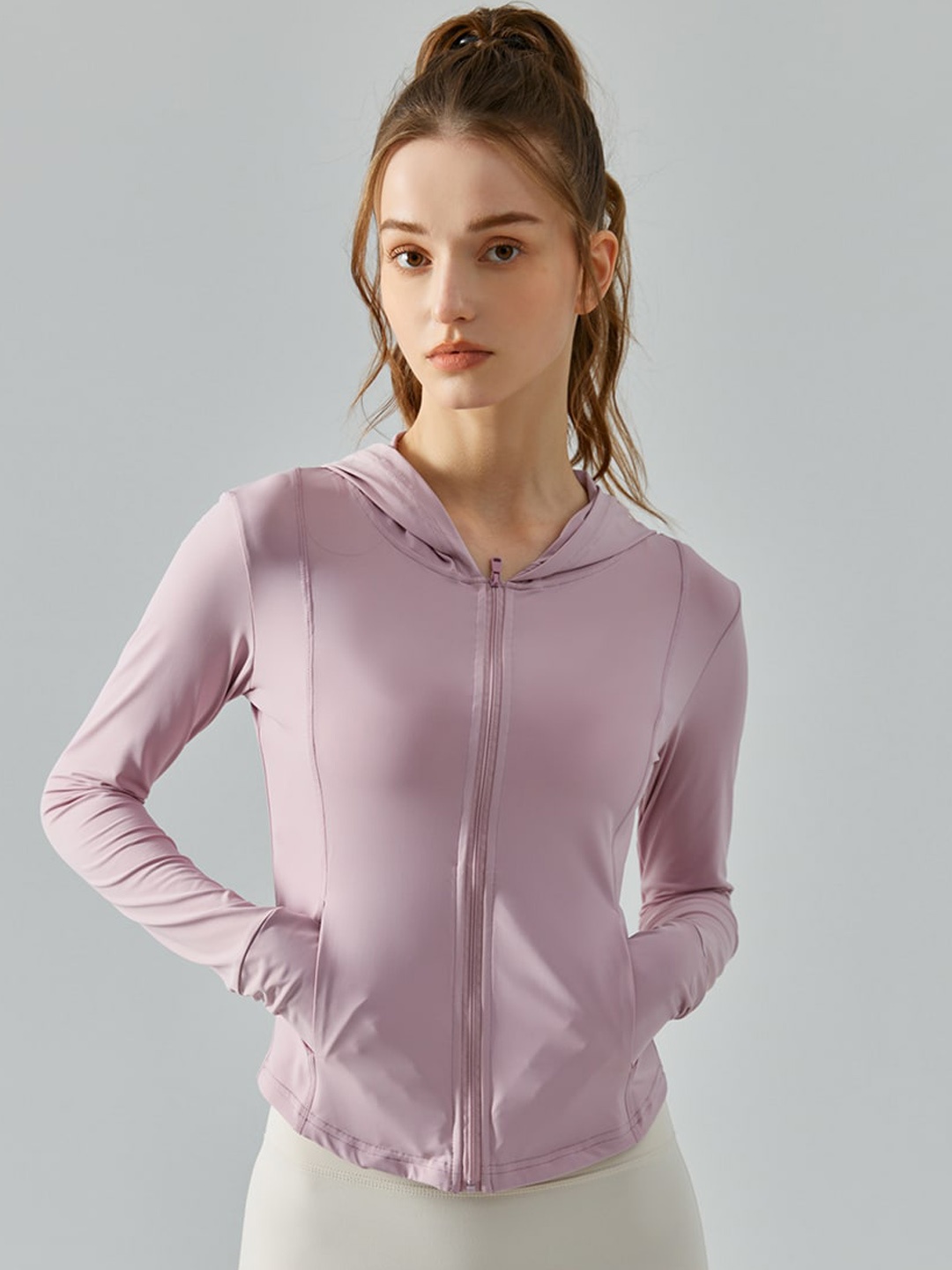 

JC Collection Lightweight Hooded Sporty Jacket, Purple