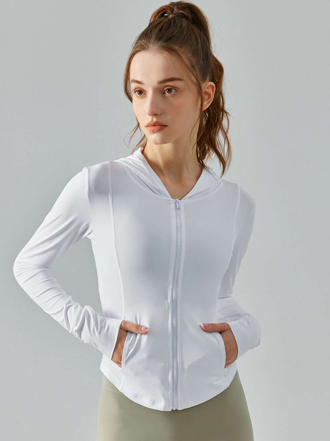 

JC Collection Hooded Lightweight Sporty Jacket, White