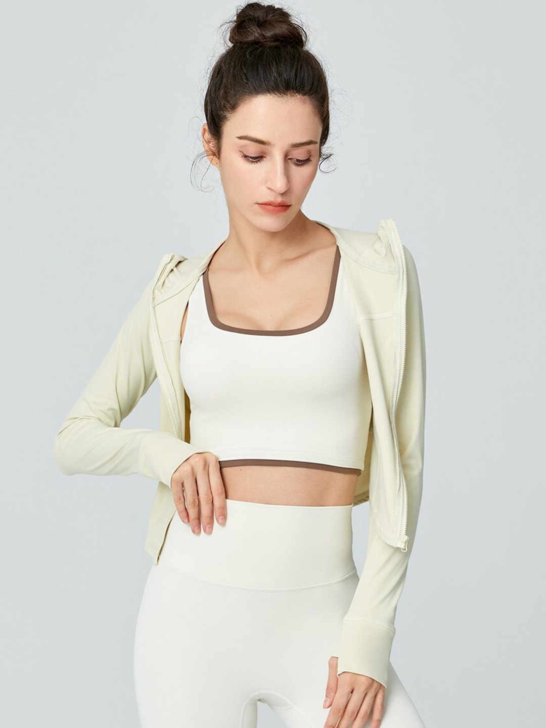 

JC Collection Lightweight Hooded Crop Sporty Jacket, Yellow