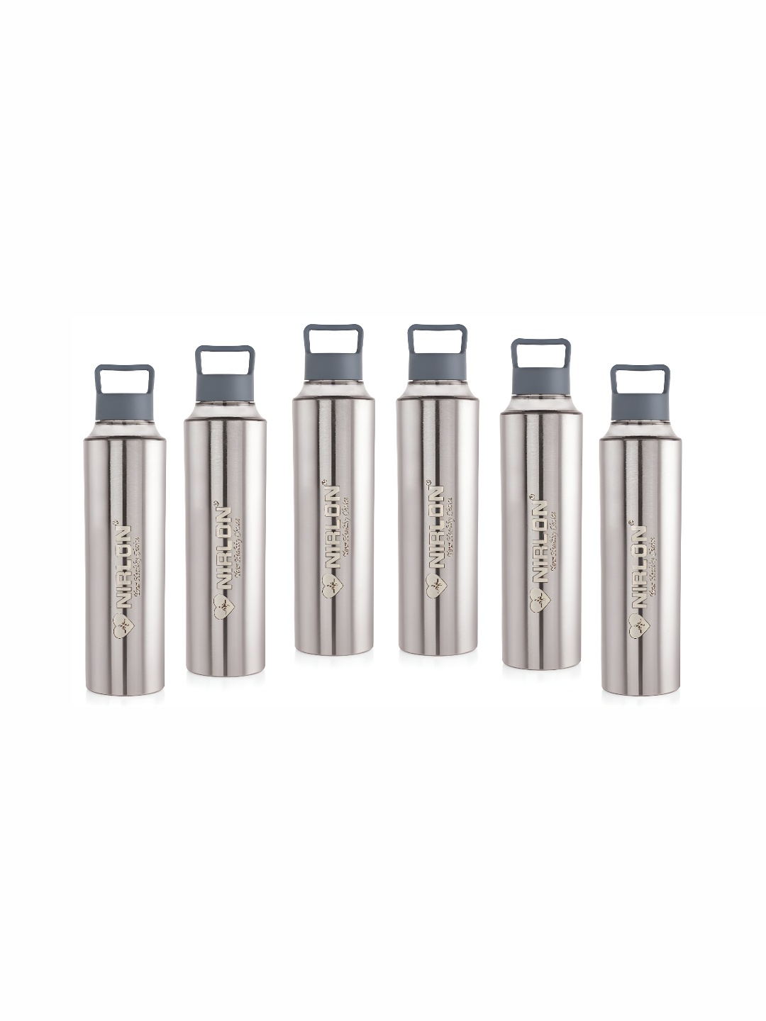 

NIRLON Grey 6 Pcs Stainless Steel Water Bottle 900 ml