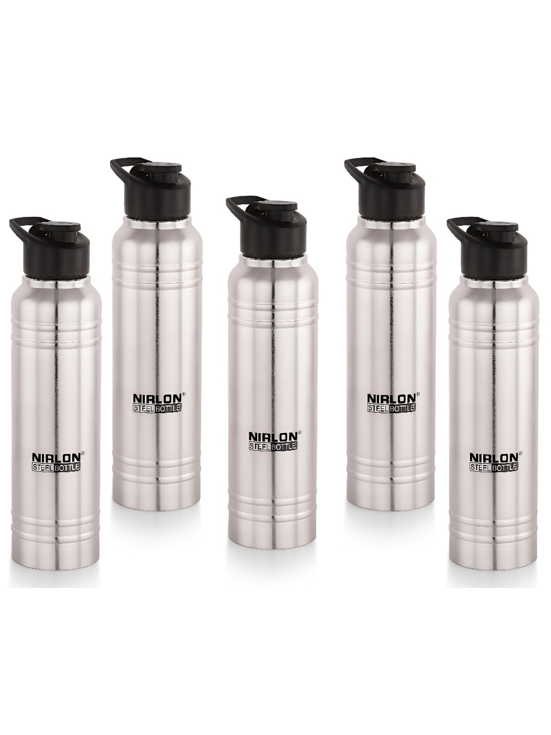 

NIRLON Silver-Toned 5 Pieces Stainless Steel Solid Water Bottle 1L