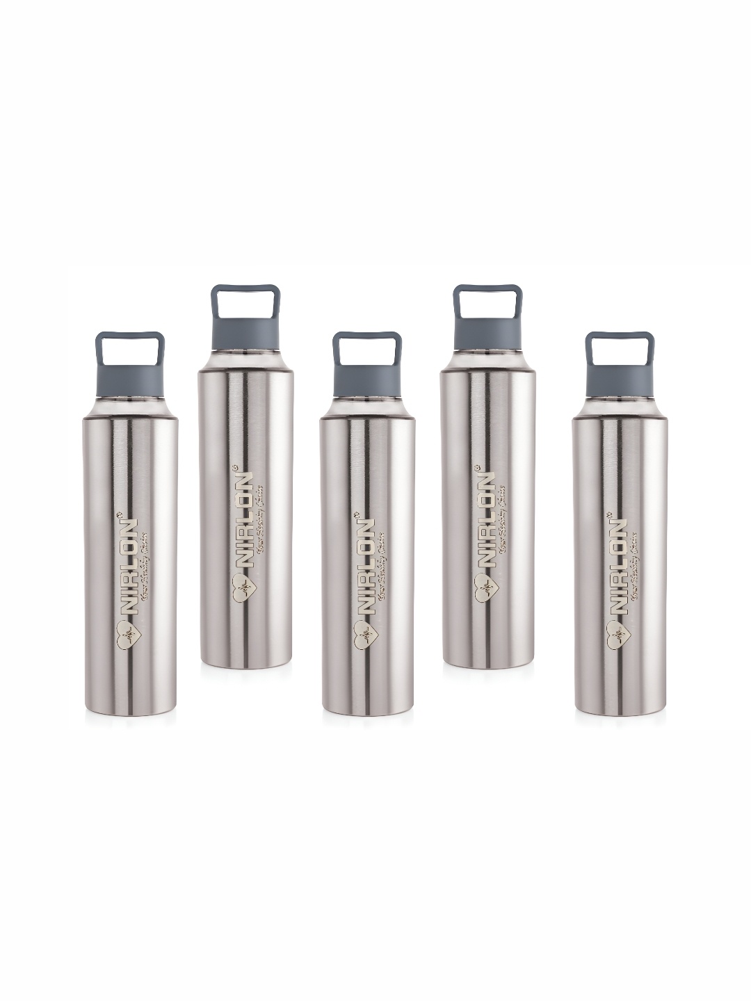 

NIRLON Grey 5 Pieces Stainless Steel Water Bottle 900 ml
