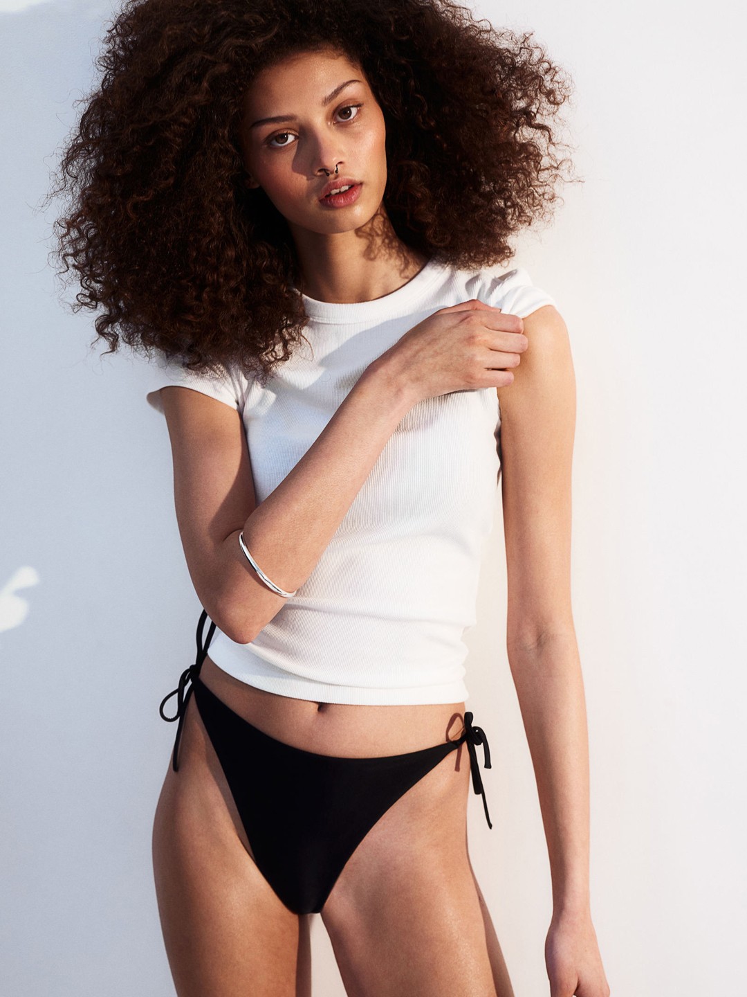 

H&M Tie Tanga Bikini Bottoms, Black