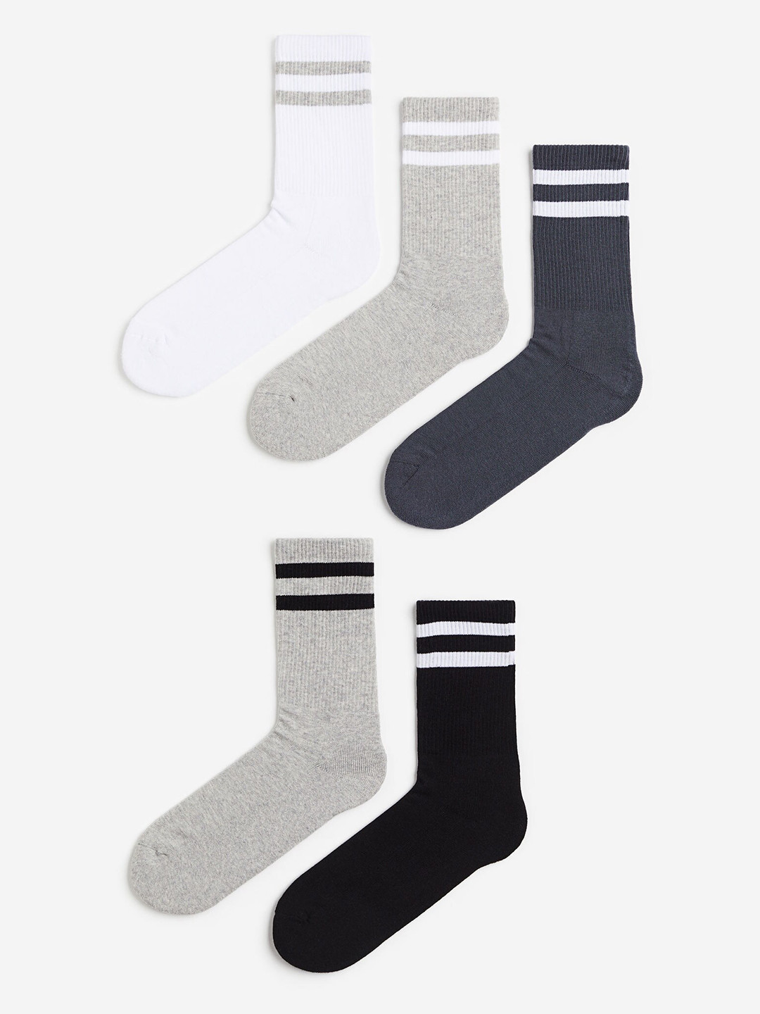 

H&M Men 5-Pack Socks, Grey