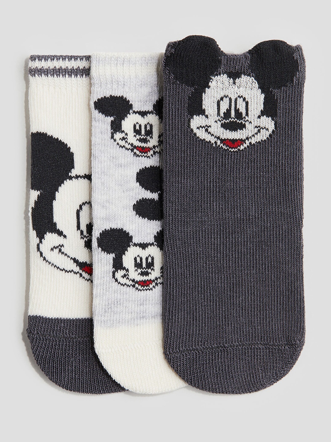 

H&M Boys 3-Pack Motif-Detail Socks, Grey