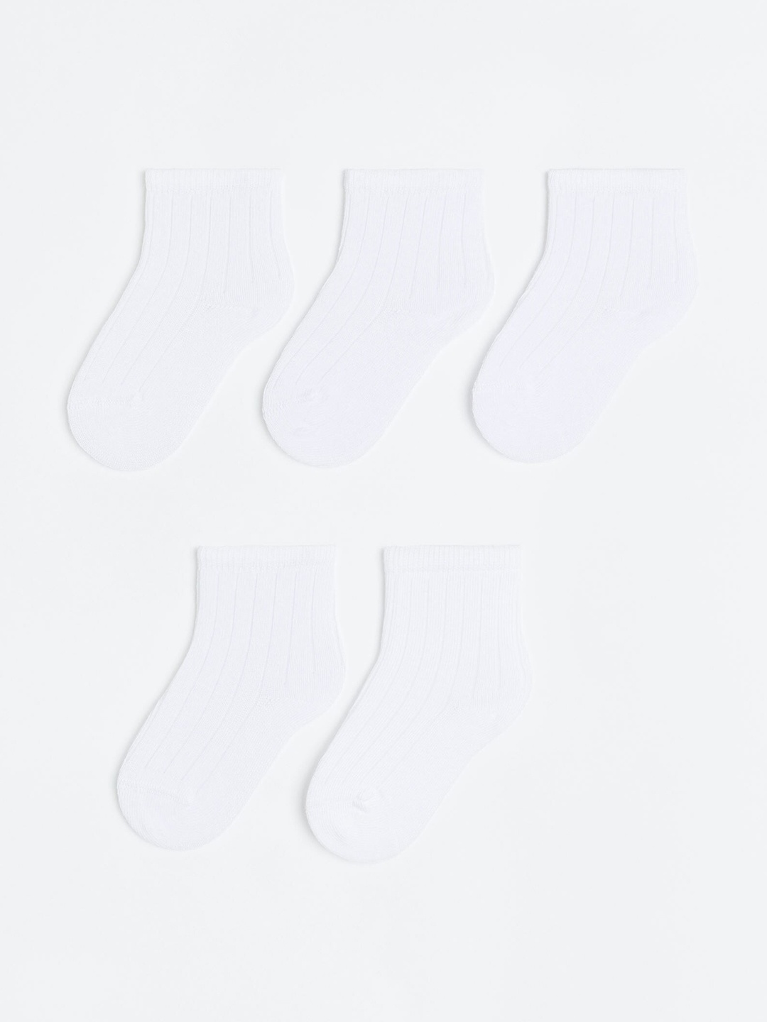 

H&M Boys 5-Pack Textured-Knit Socks, White