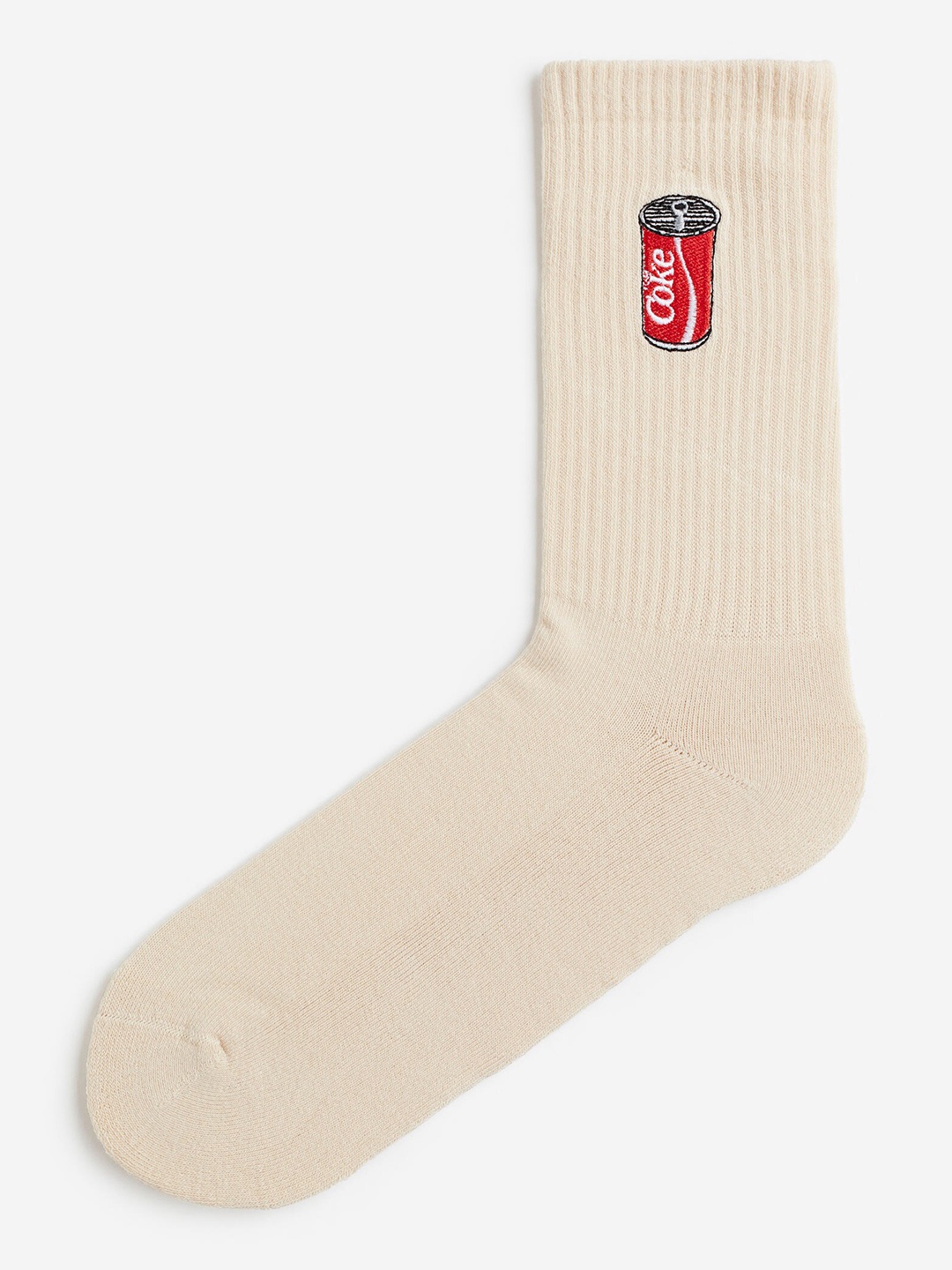 

H&M Men Motif-Detail Socks, Beige