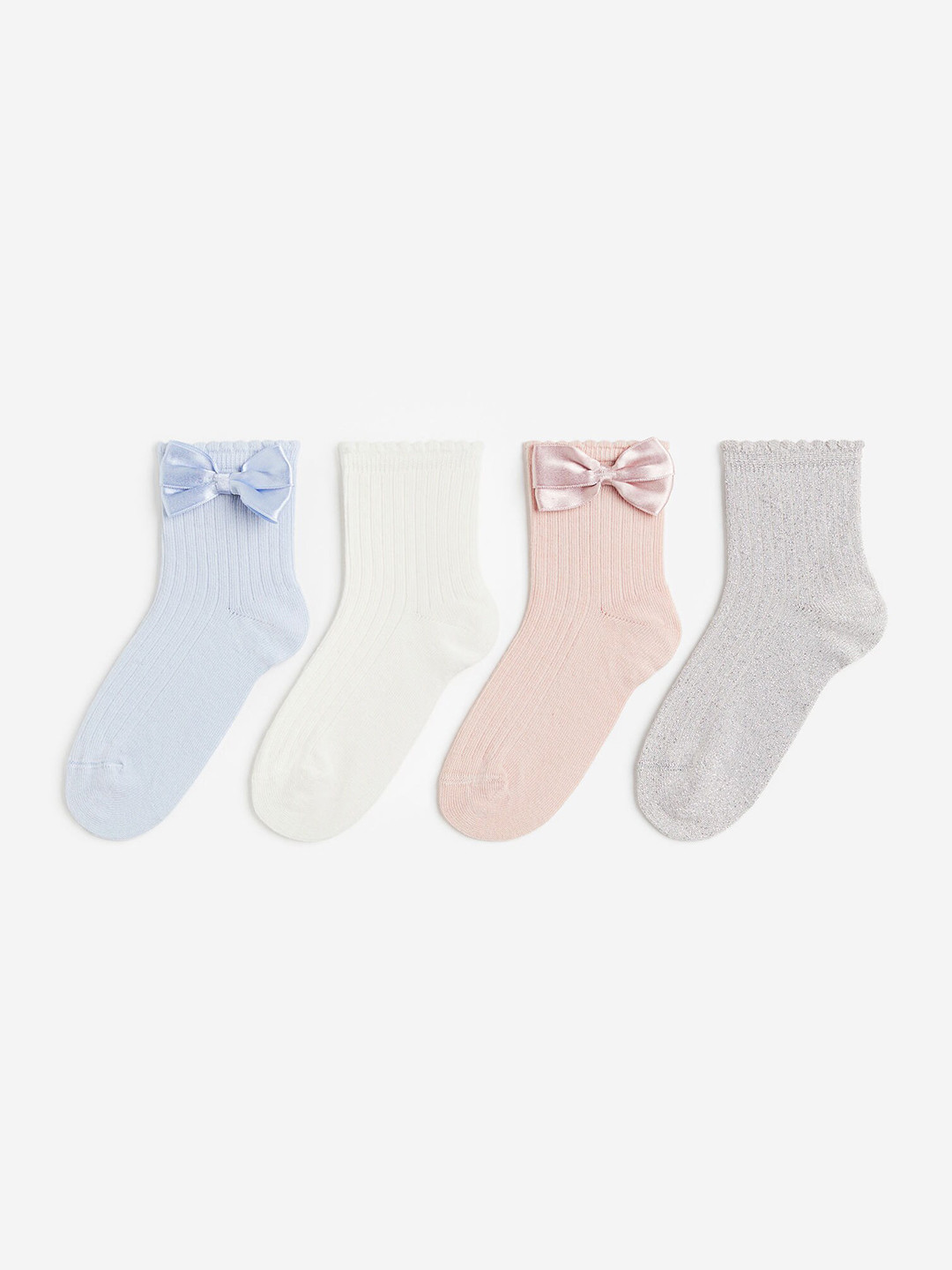 

H&M Girls 4-Pack Frill-Trimmed Socks, Pink