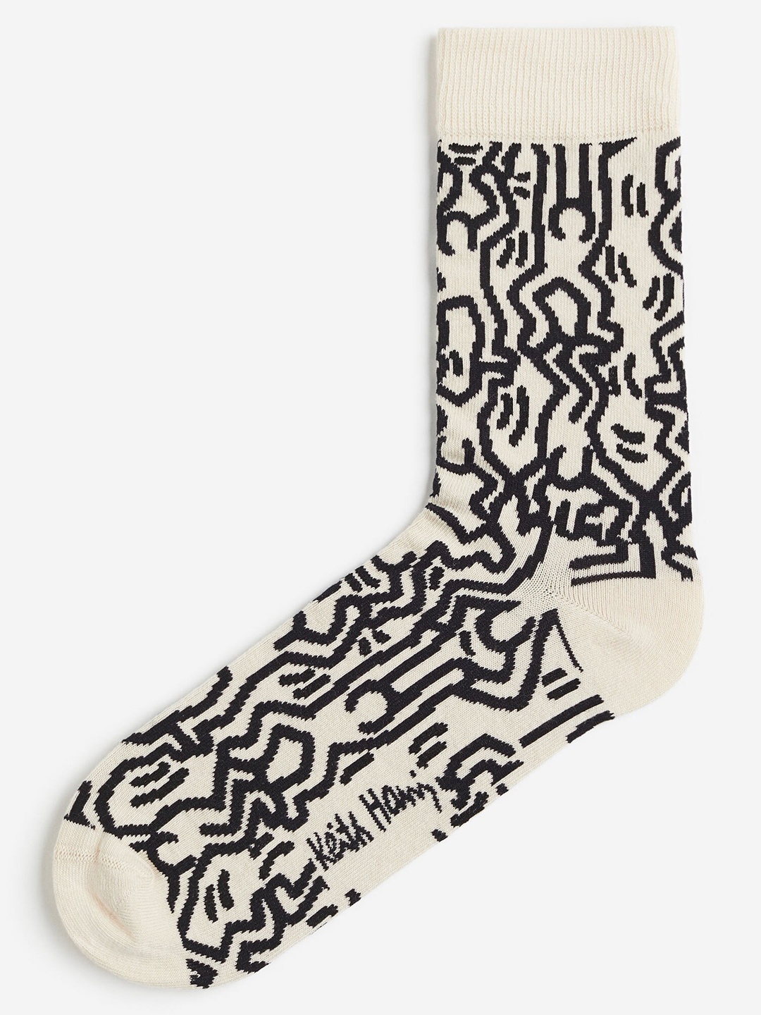 

H&M Men Motif-Detail Socks, Beige