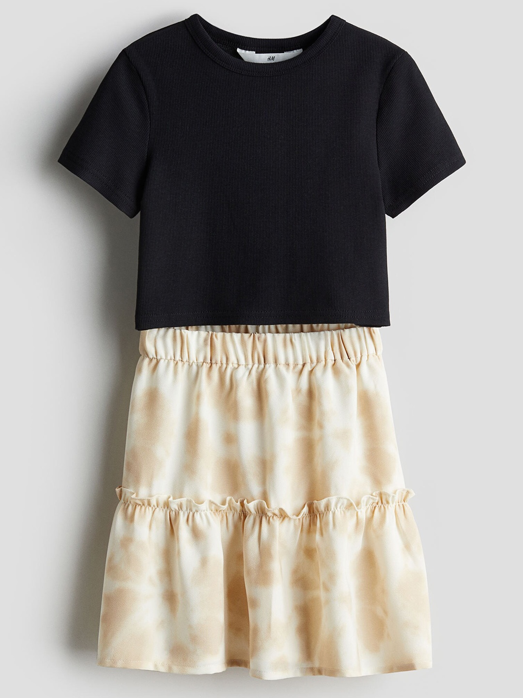

H&M Girls 2-Piece Top And Skirt Set, Black