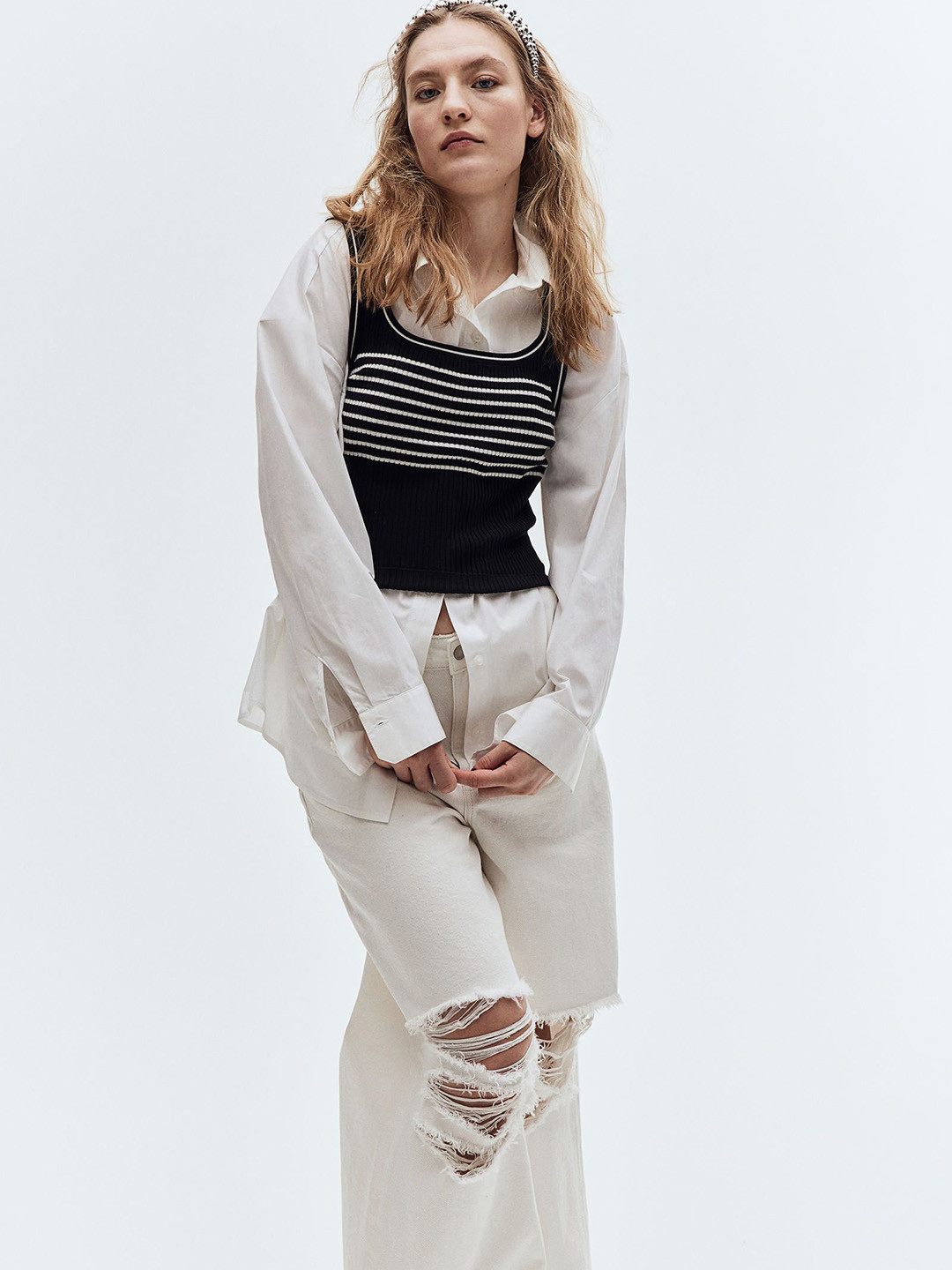 

H&M Rib-Knit Vest Top, Black
