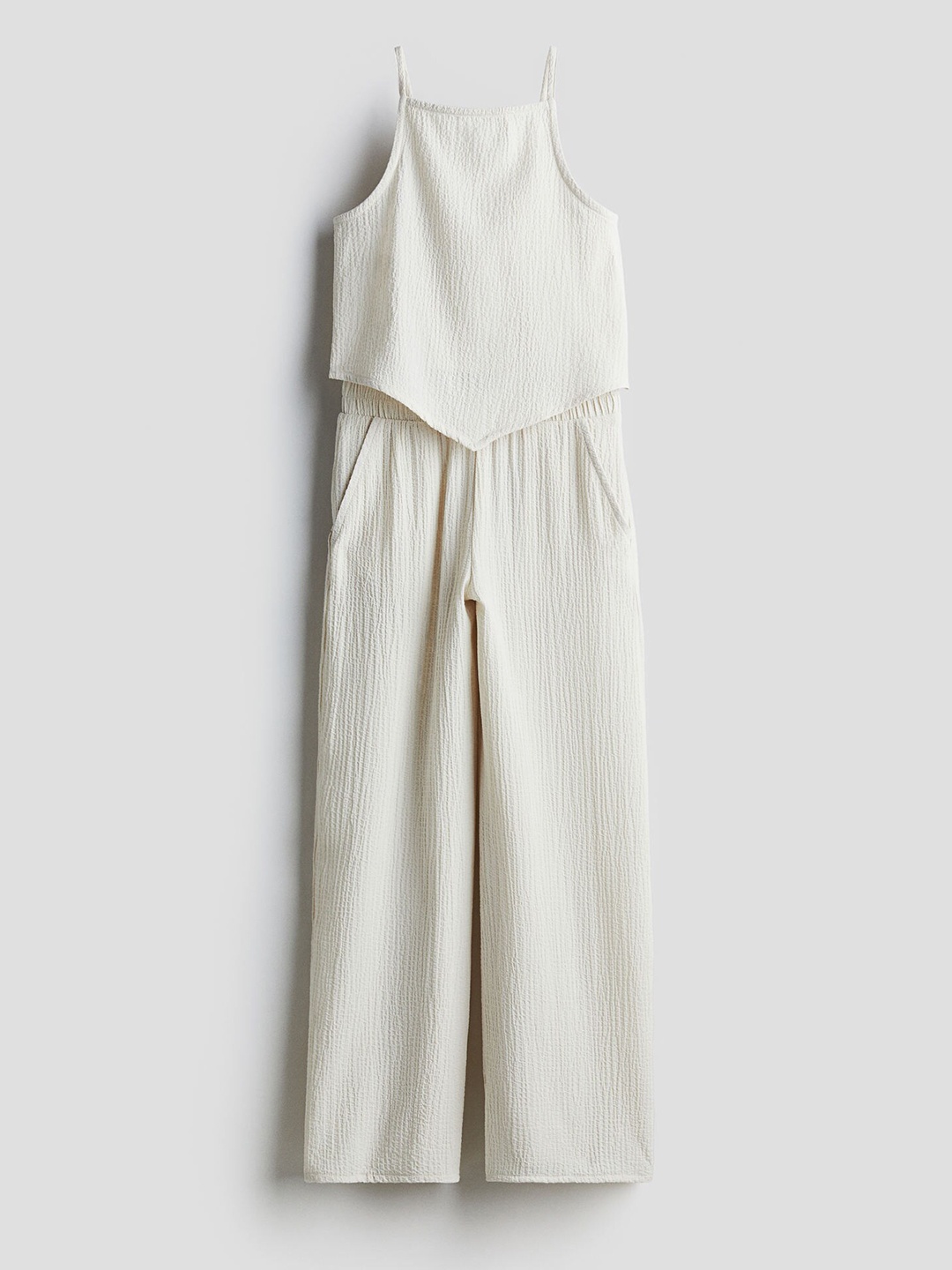 

H&M Girls 2-Piece Strappy Top And Trousers Set, White