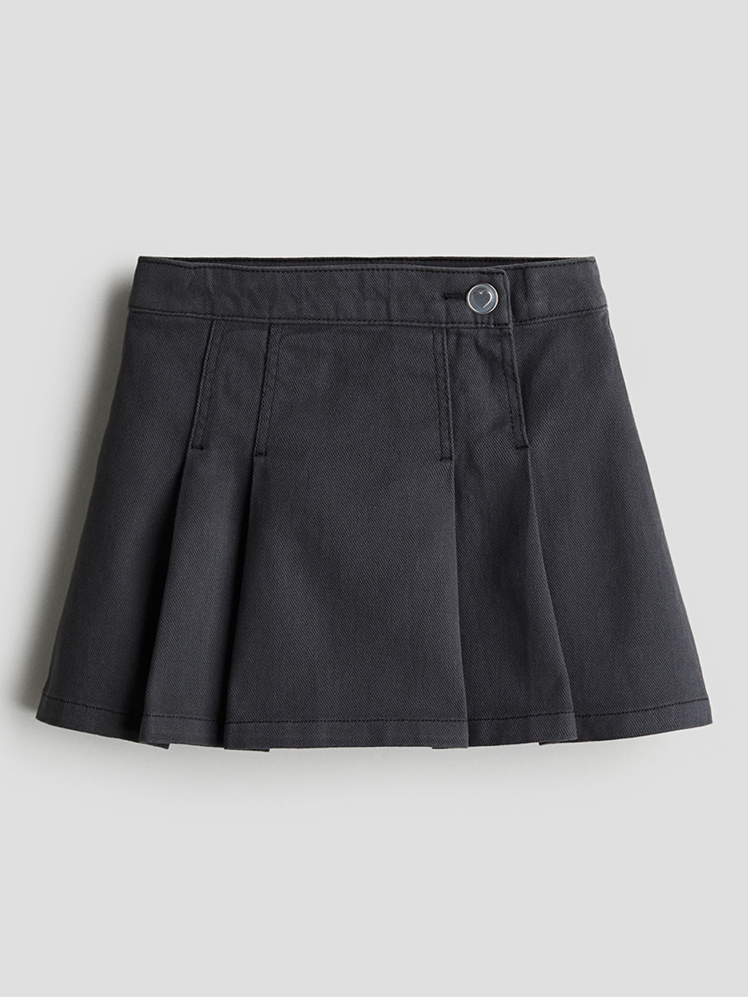 

H&M Girls Pure Cotton Pleated Skirt, Grey