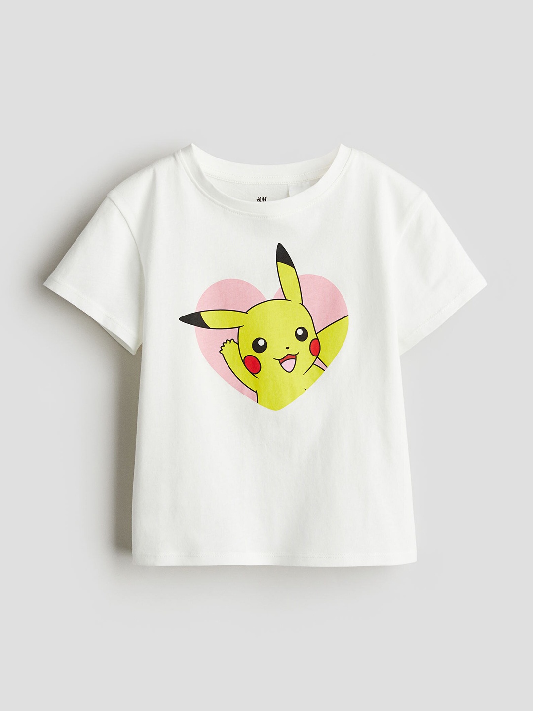 

H&M Girls Pure Cotton Printed T-shirt, White