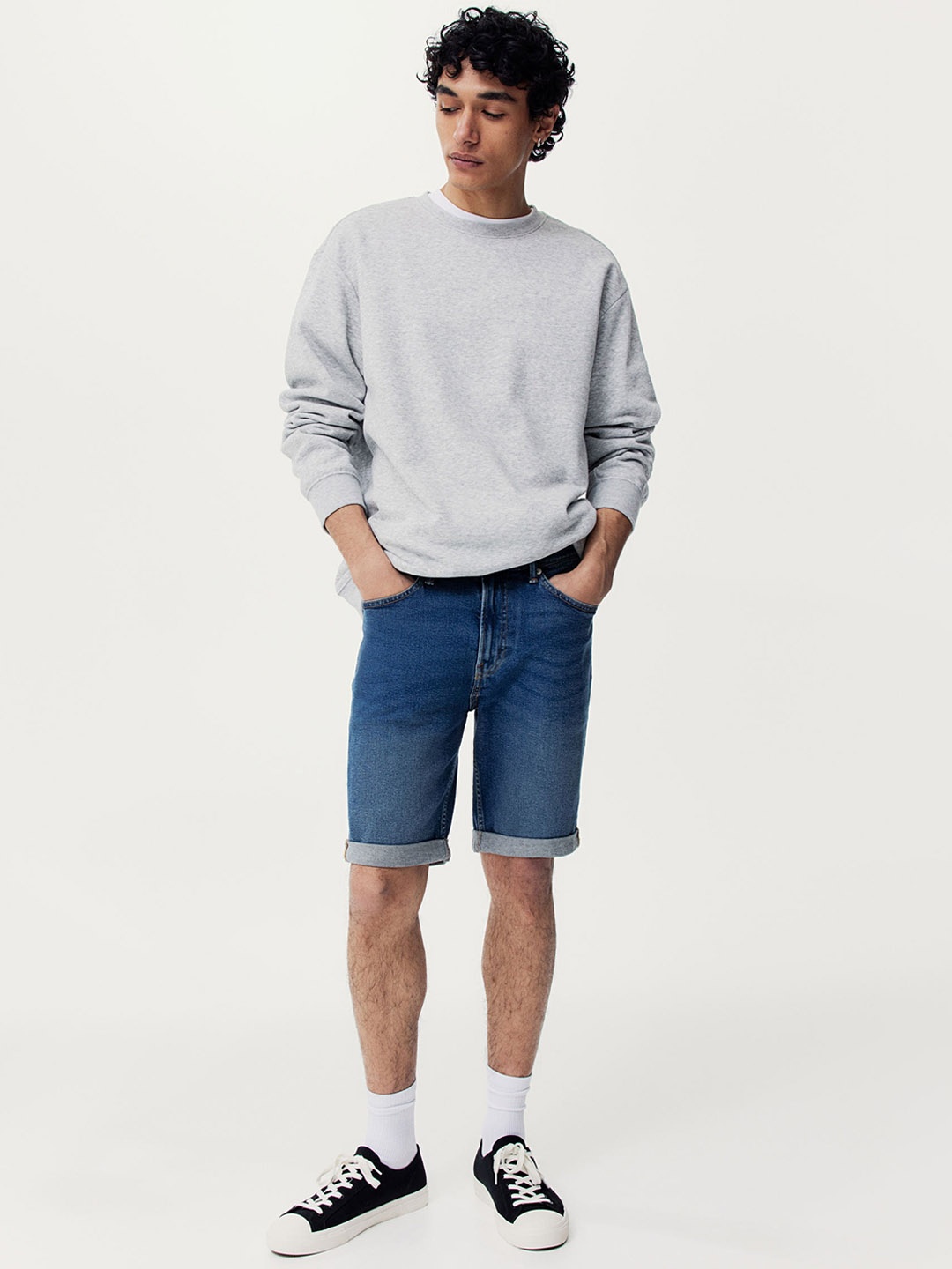 

H&M Men Slim Denim shorts, Blue