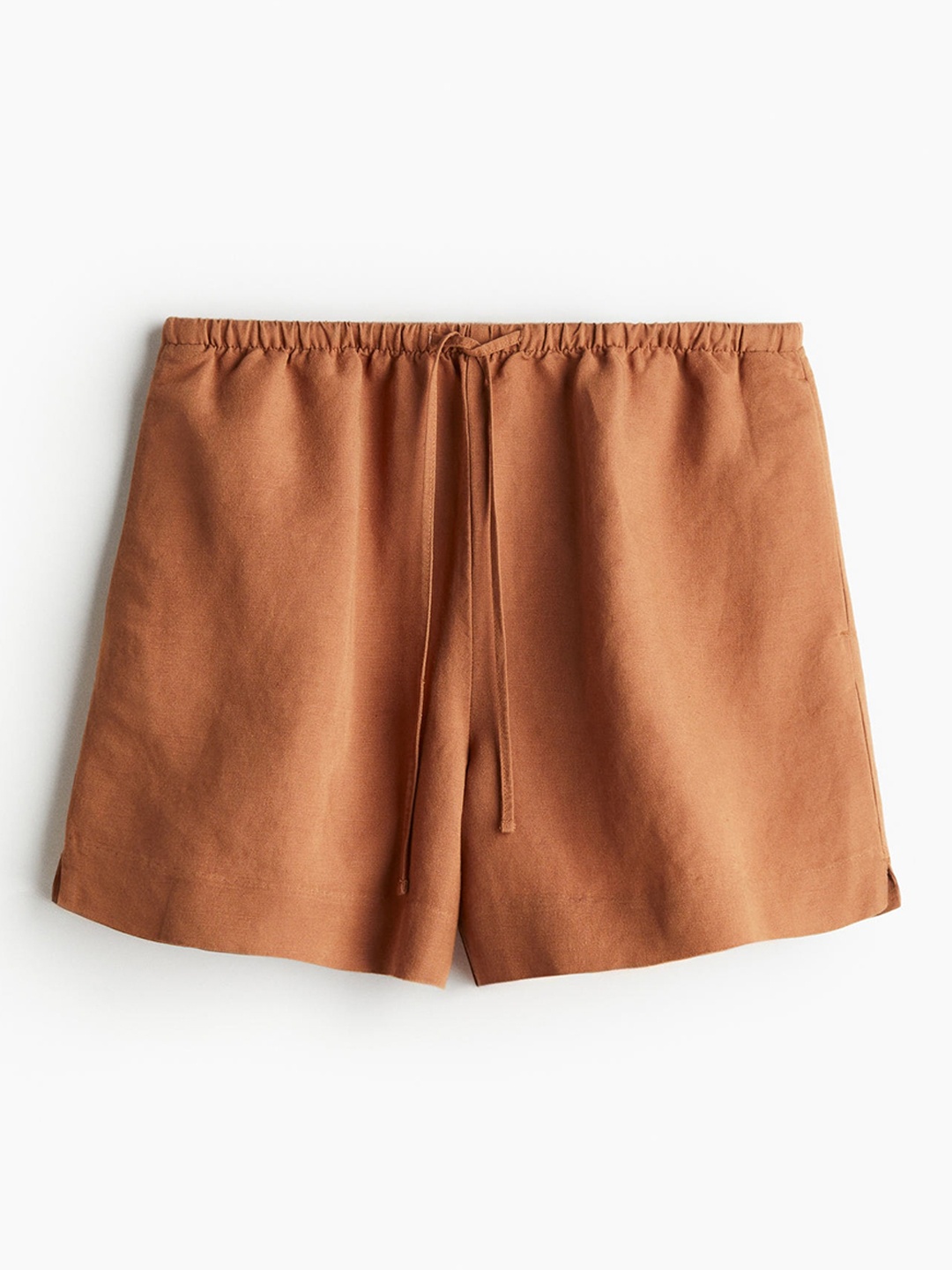 

H&M Women Linen-Blend Pull-On Shorts, Brown