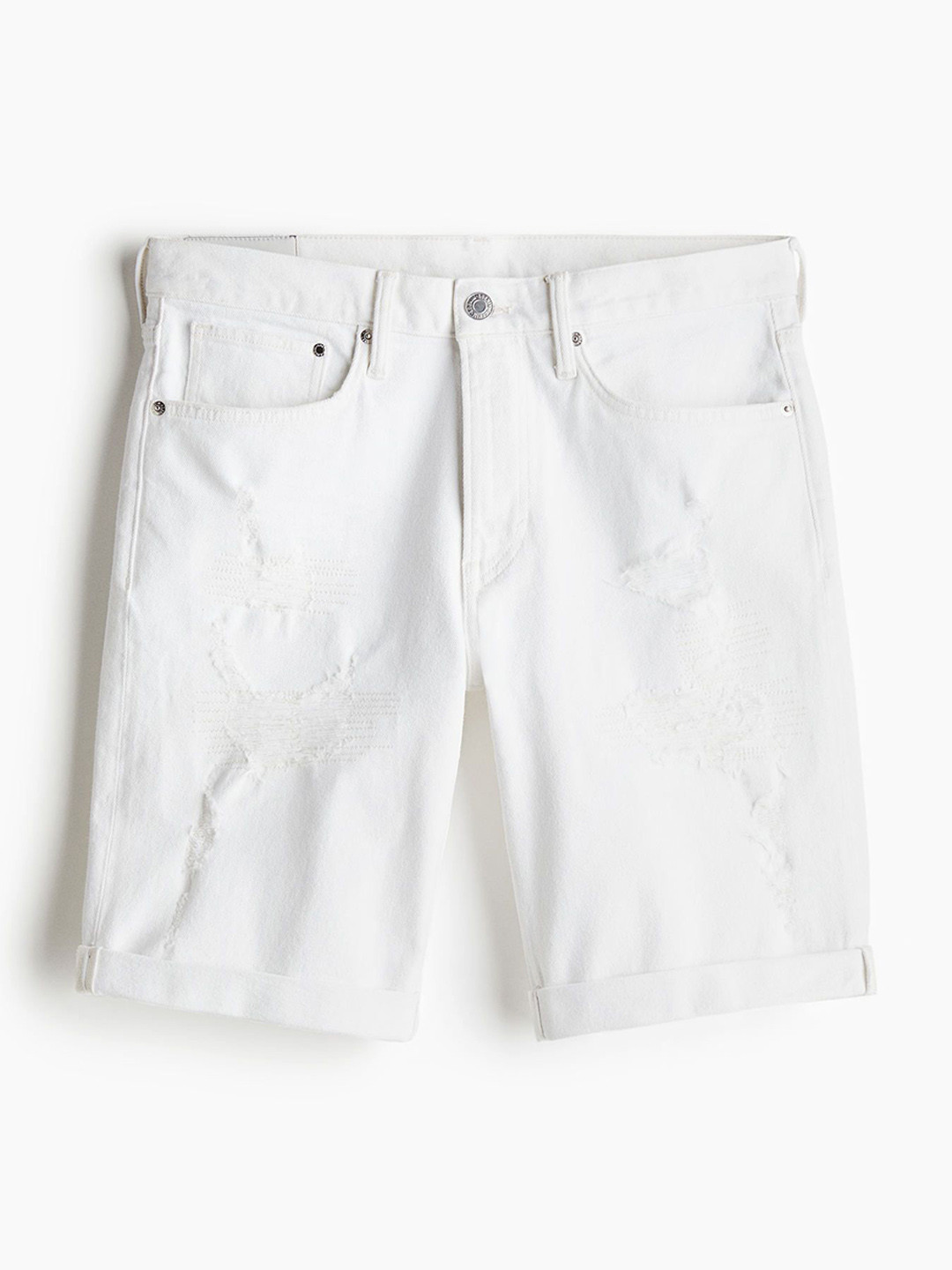 

H&M Men Regular Denim Shorts, White