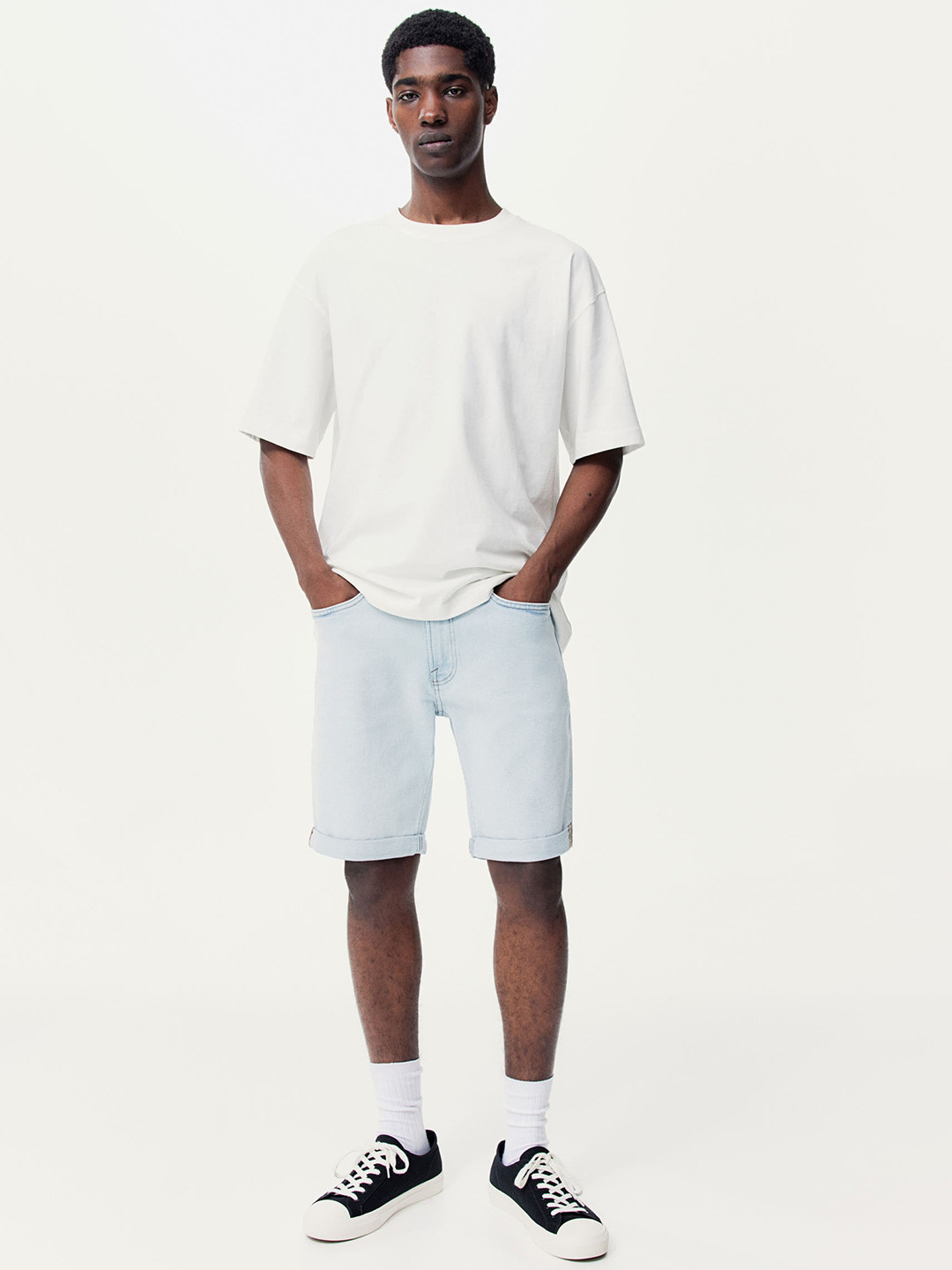 

H&M Men Slim Denim Shorts, Blue