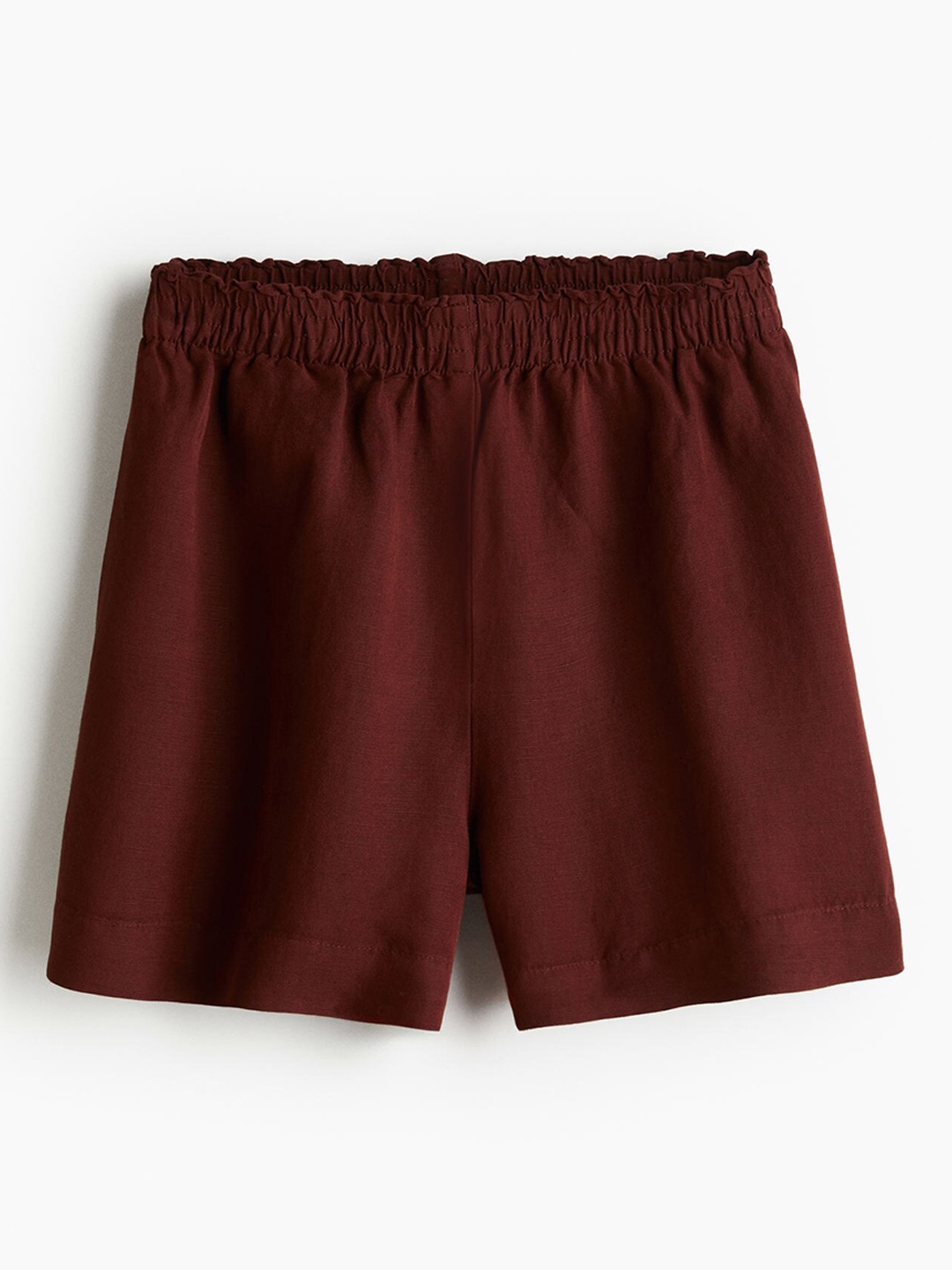 

H&M Women Linen-Blend Pull-On Shorts, Maroon