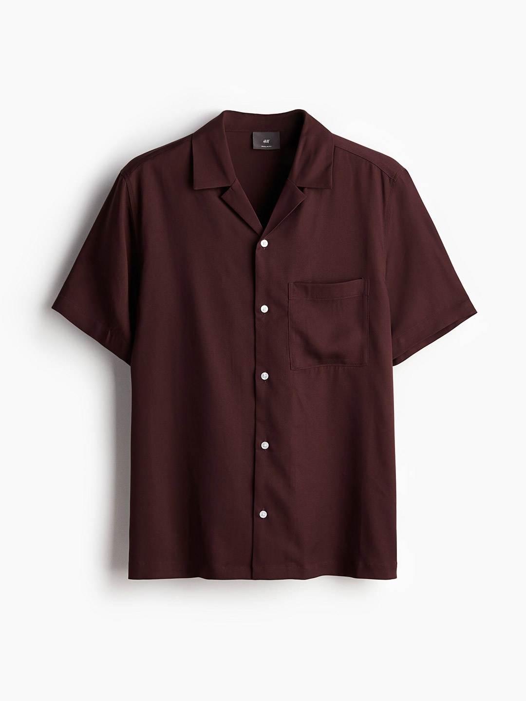 H&M Men Regular Fit Lyocell Resort Shirt, Purple