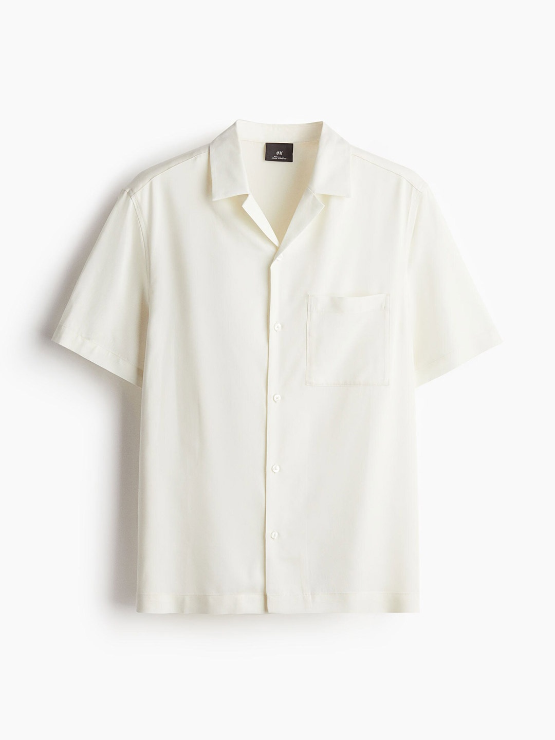 

H&M Men Regular Fit Lyocell Resort Shirt, White