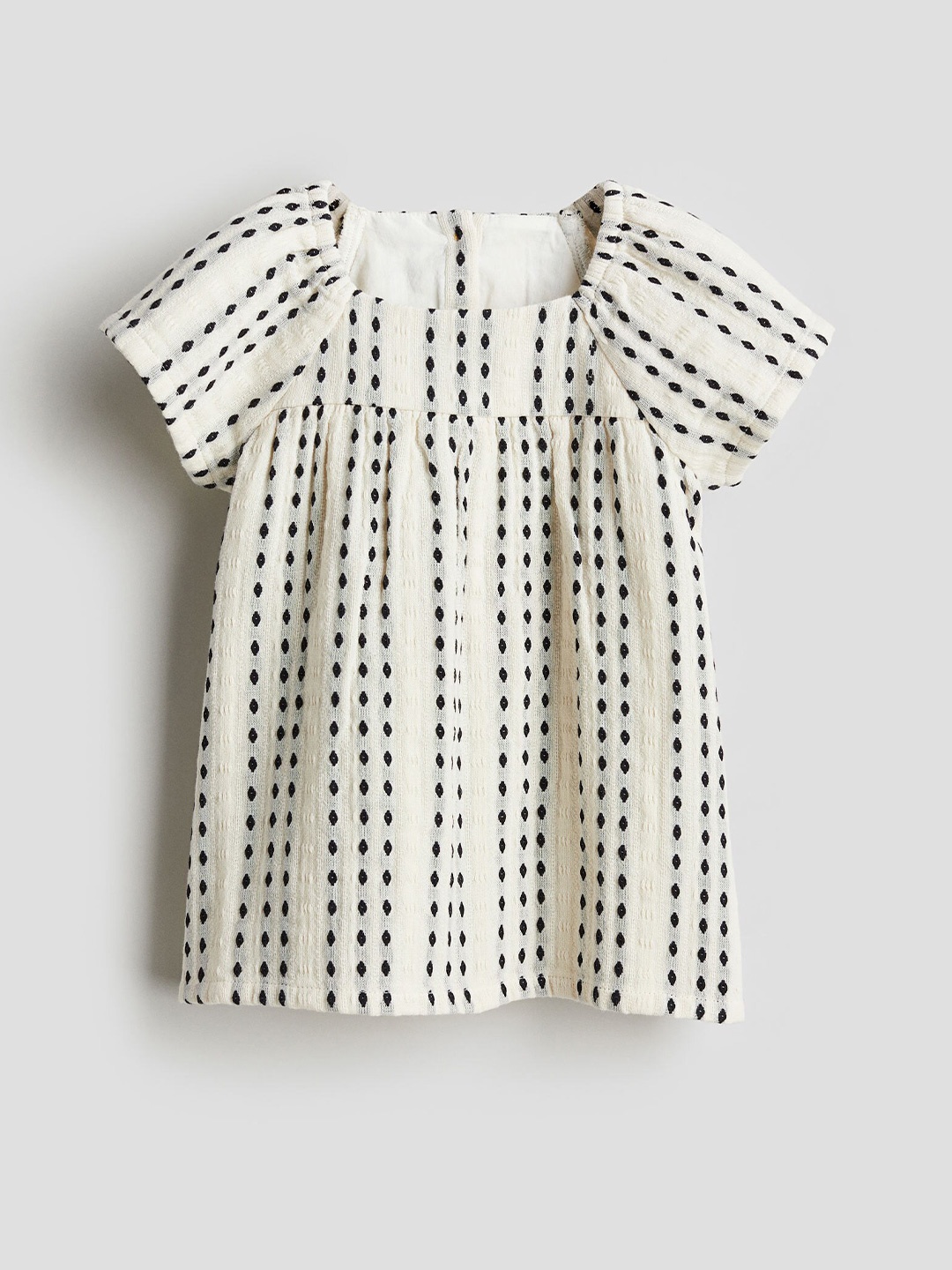 

H&M Girls Patterned Cotton Dress, White