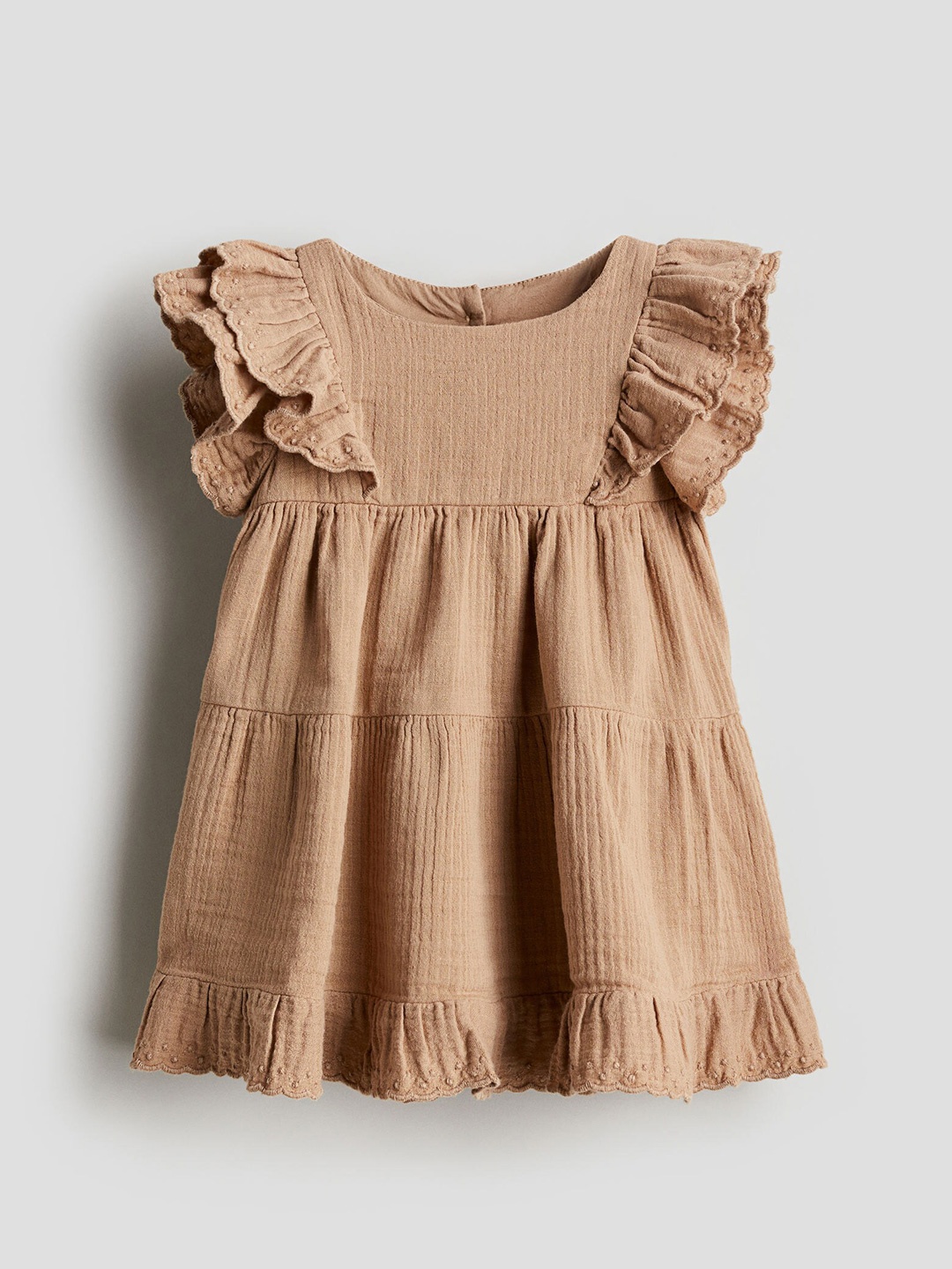 

H&M Girls Cotton Muslin Dress, Beige