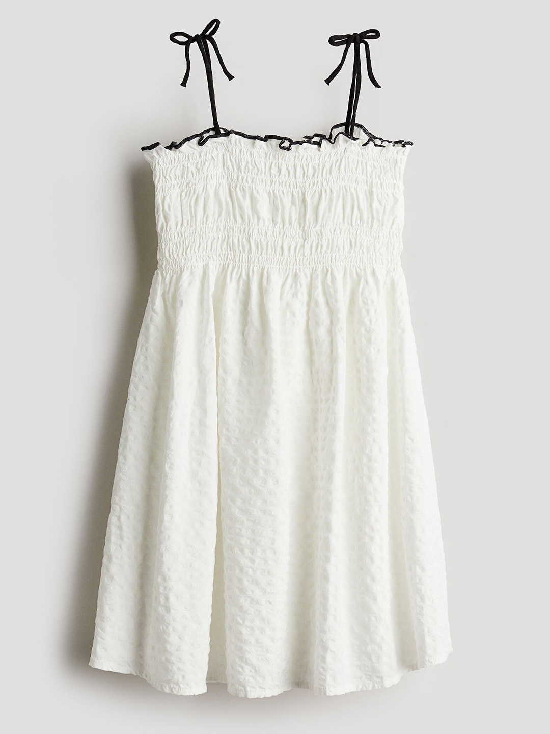 

H&M Girls Smocked-Top Dress, White