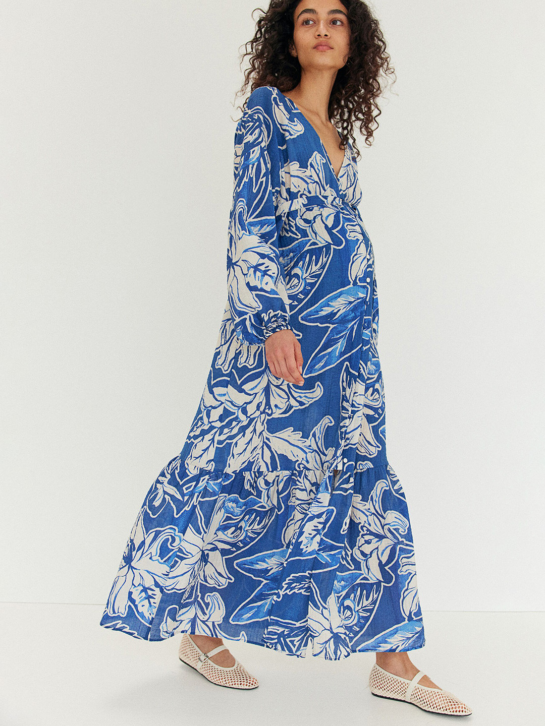 

H&M MAMA Before & After Tie-Belt Dress, Blue