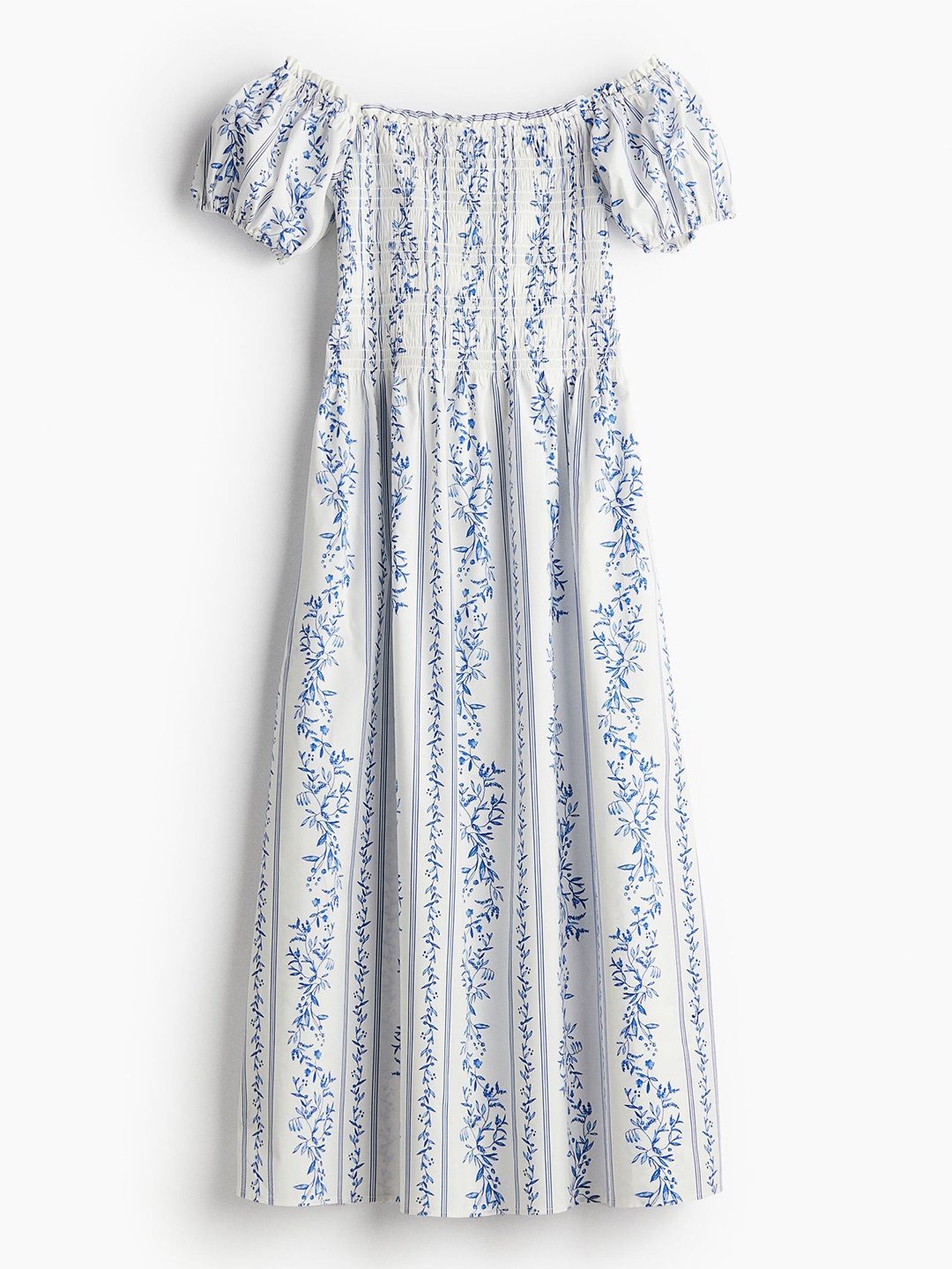 

H&M Women Off-The-Shoulder Poplin Dress, White