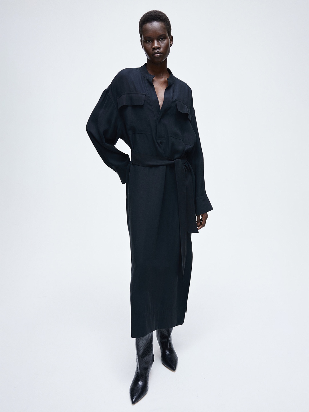 

H&M Modal-Blend Utility Dress, Black