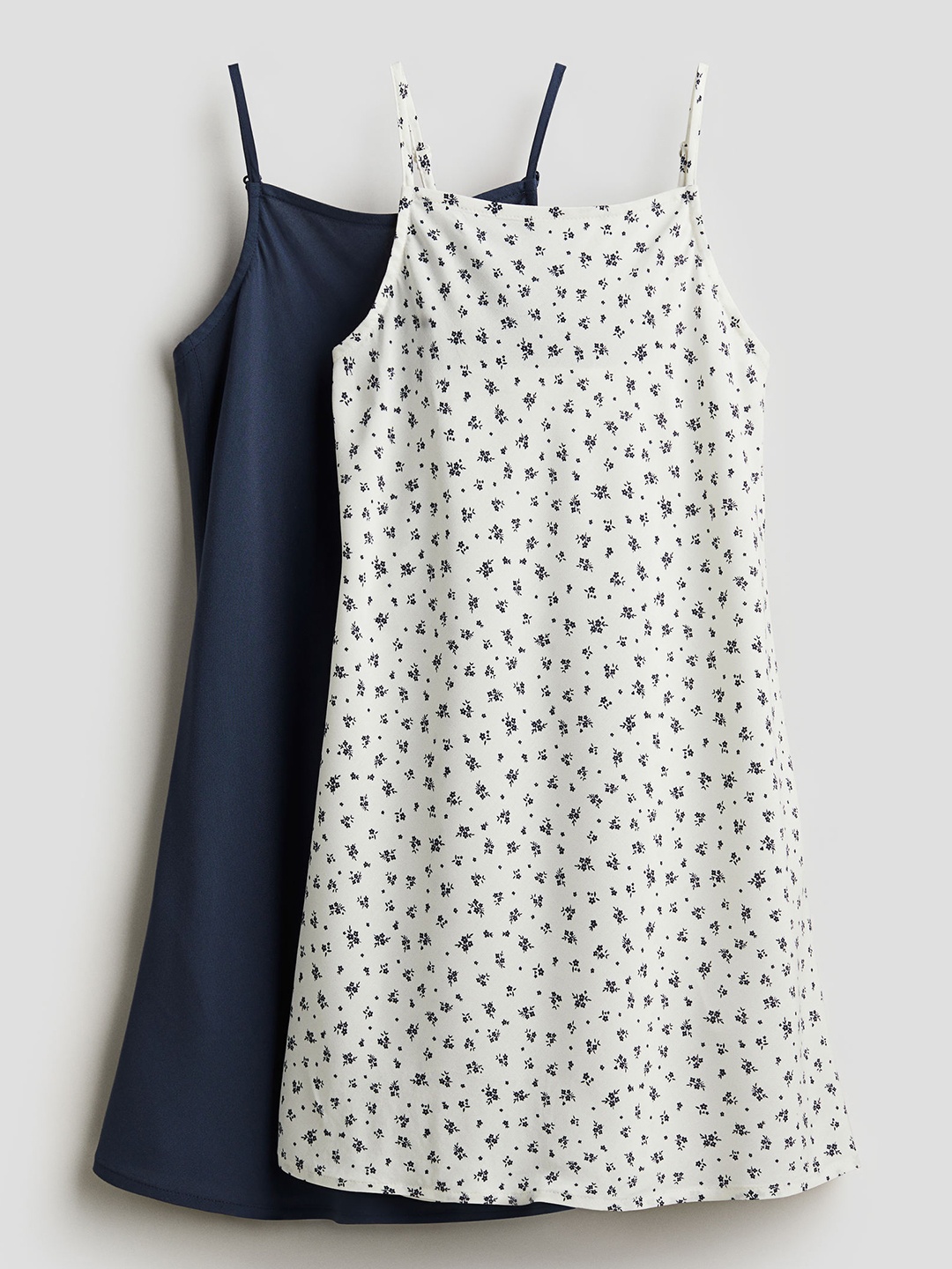 

H&M Girls 2-Pack Strappy Dresses, Blue