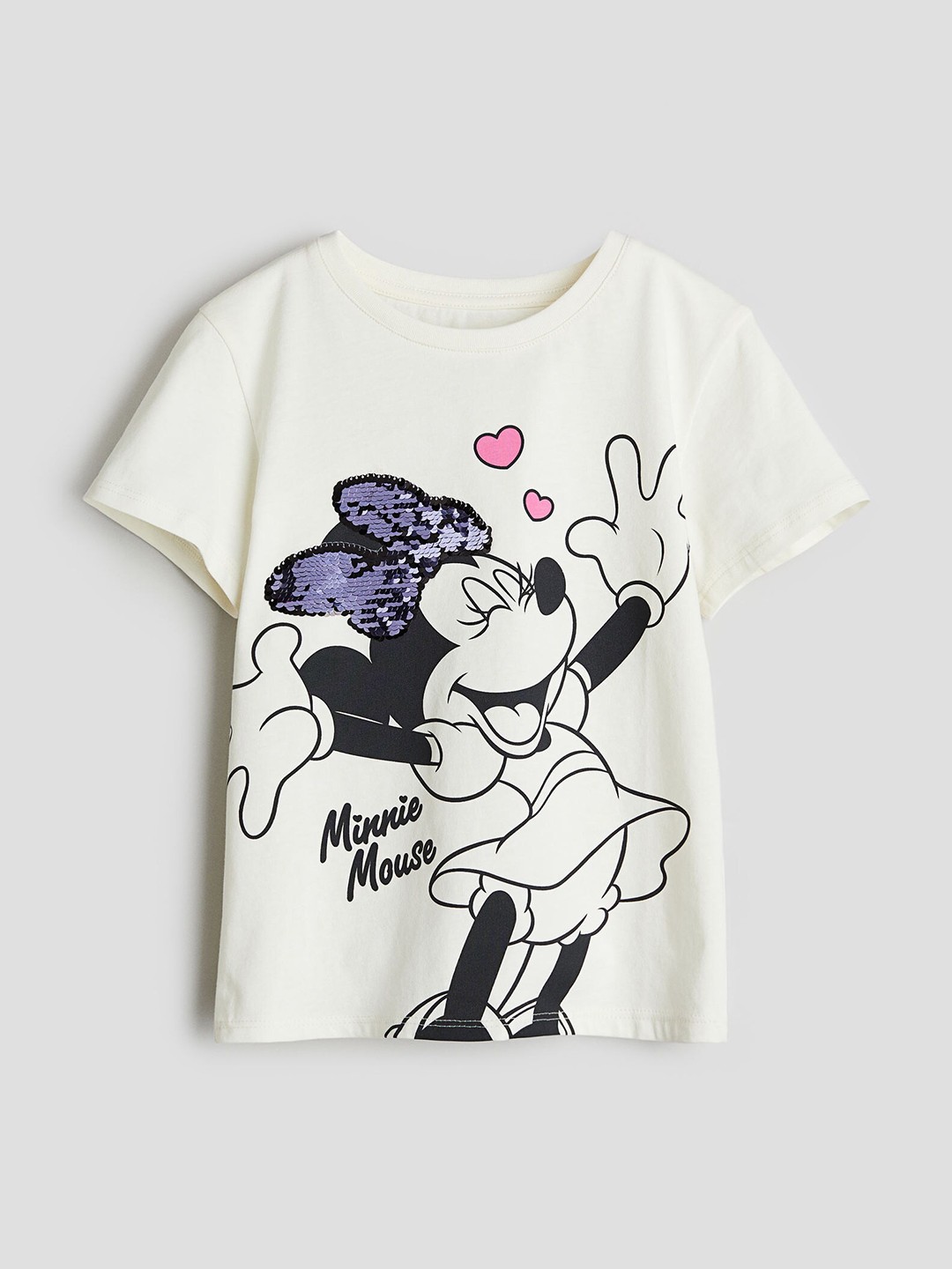 

H&M Girls Pure Cotton Reversible Sequin T-shirt, White
