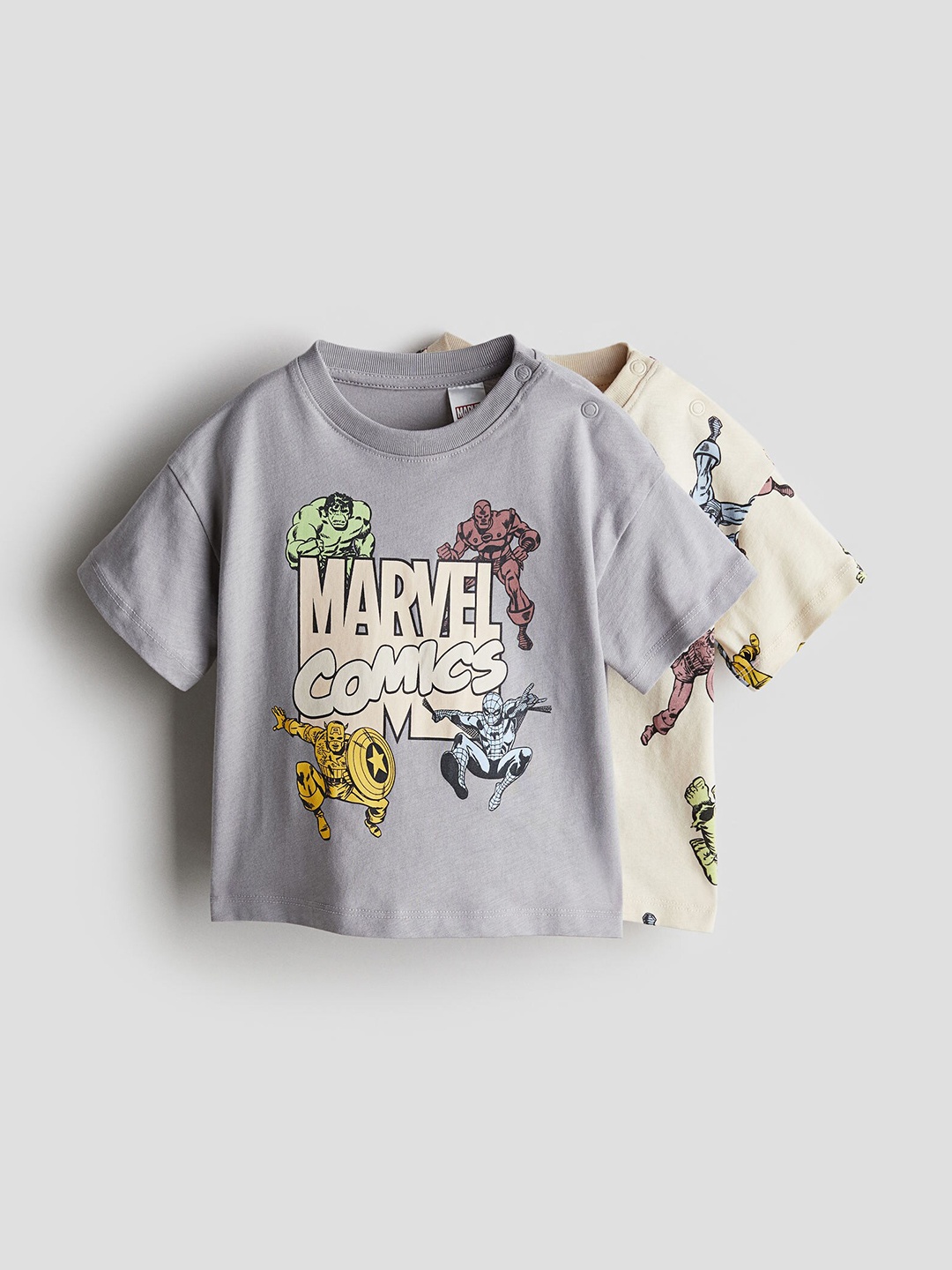 

H&M Boys 2-Pack Cotton T-Shirts, Grey