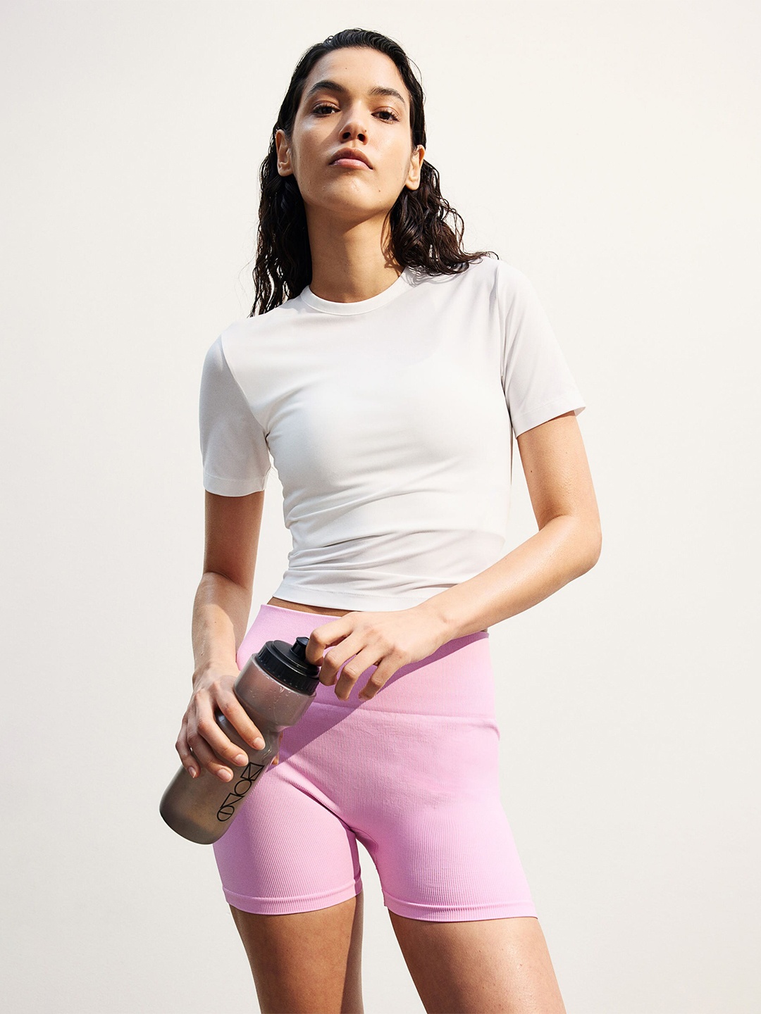 

H&M DryMove Cropped Sports Top, White