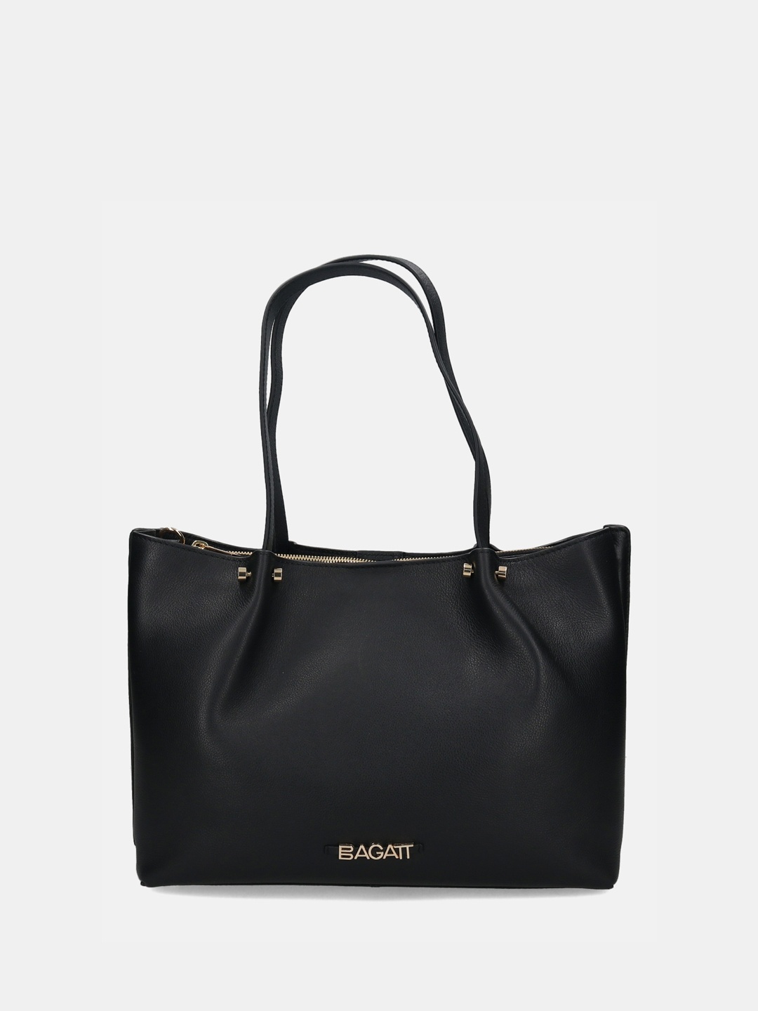 

BAGATT Textured Leather Shopper Tote Bag, Black