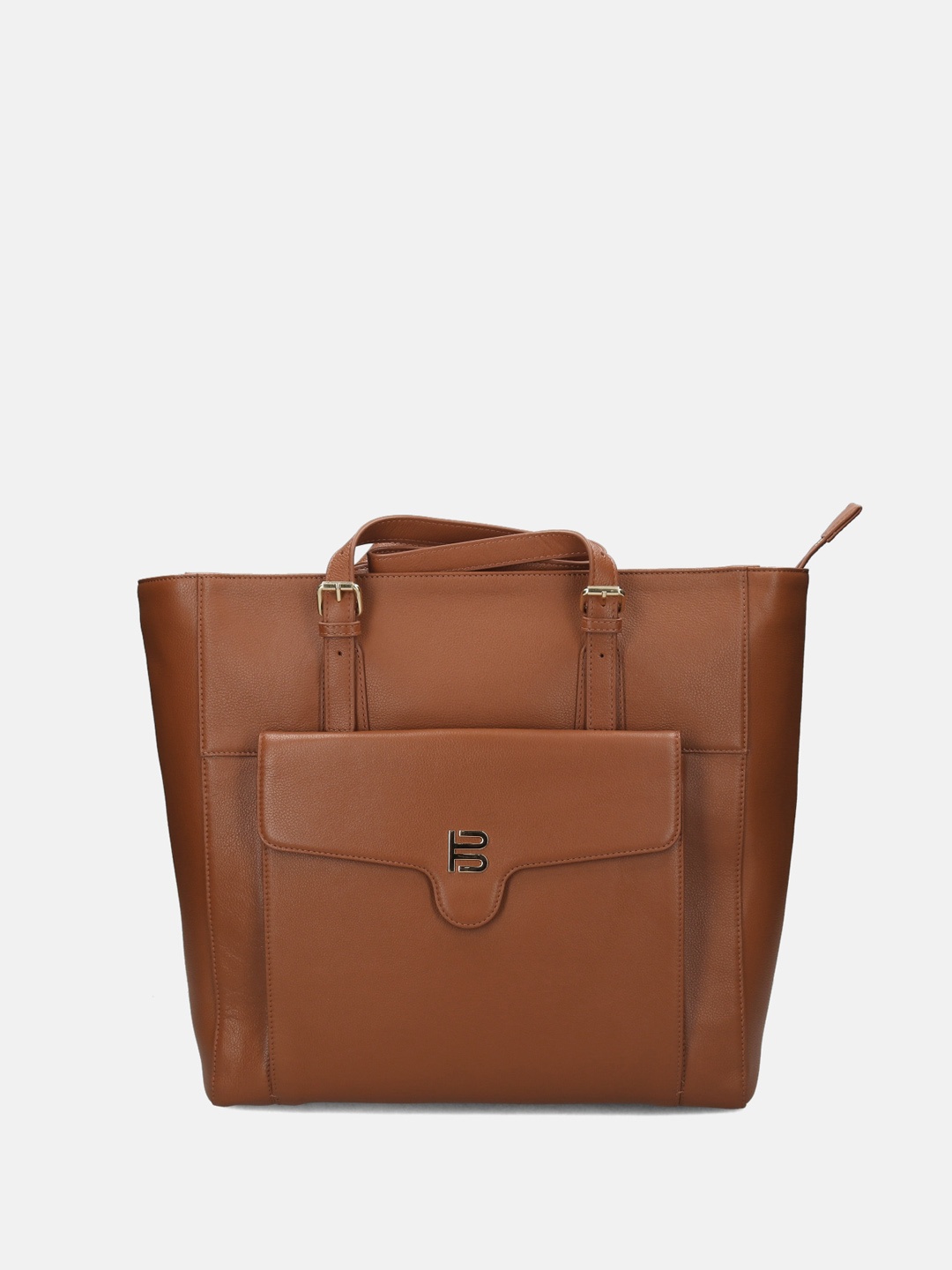 BAGATT Textured Leather Structured Shoulder Bag, Brown
