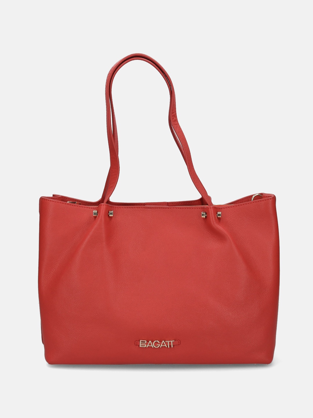 

BAGATT Textured Leather Shopper Tote Bag, Red